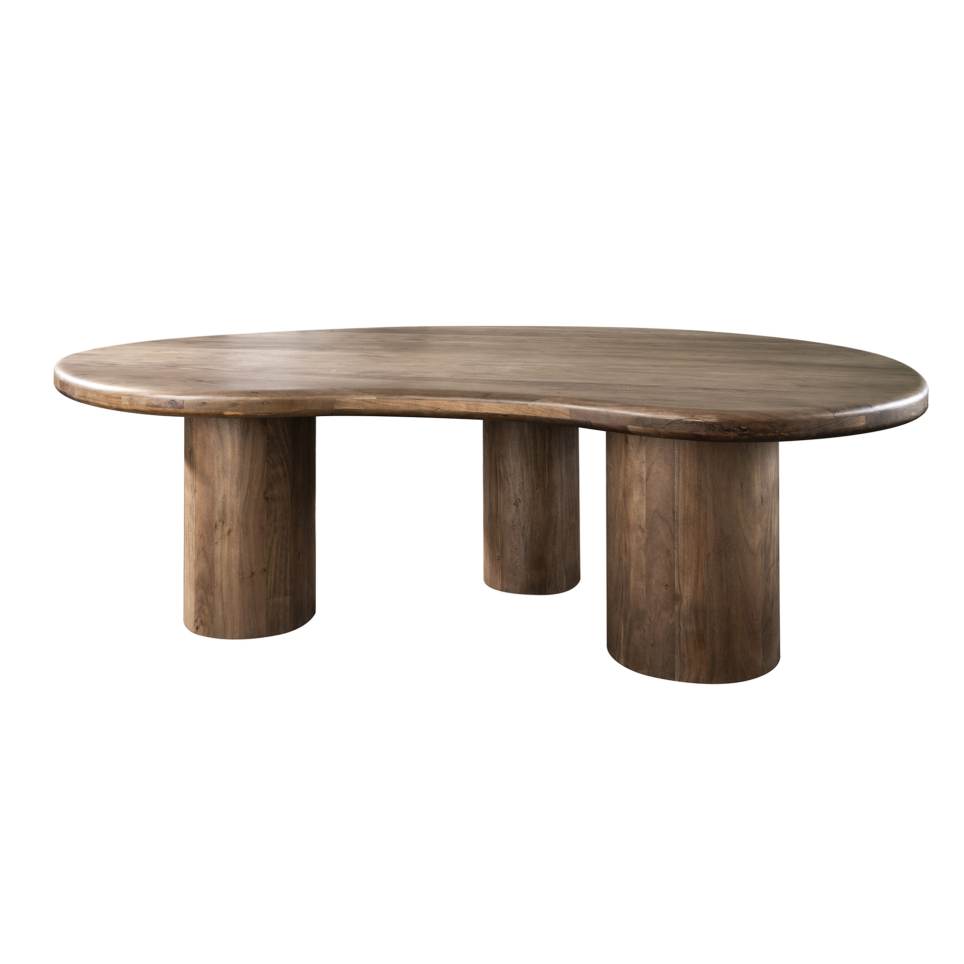 Mesa de comedor Escultura en forma de riñón 244x165 - Acacia maciza marrón