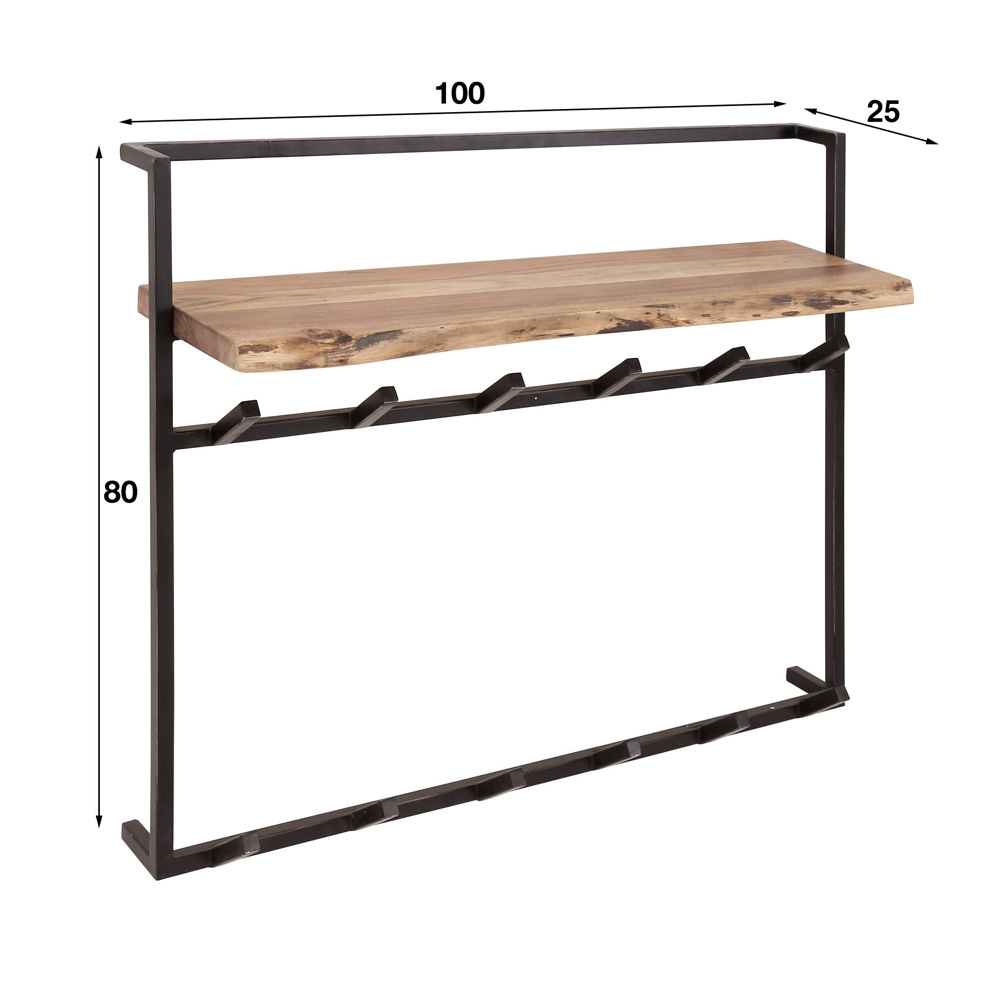 Perchero air solid 12 ganchos estante para paquetes / Acacia maciza natural
