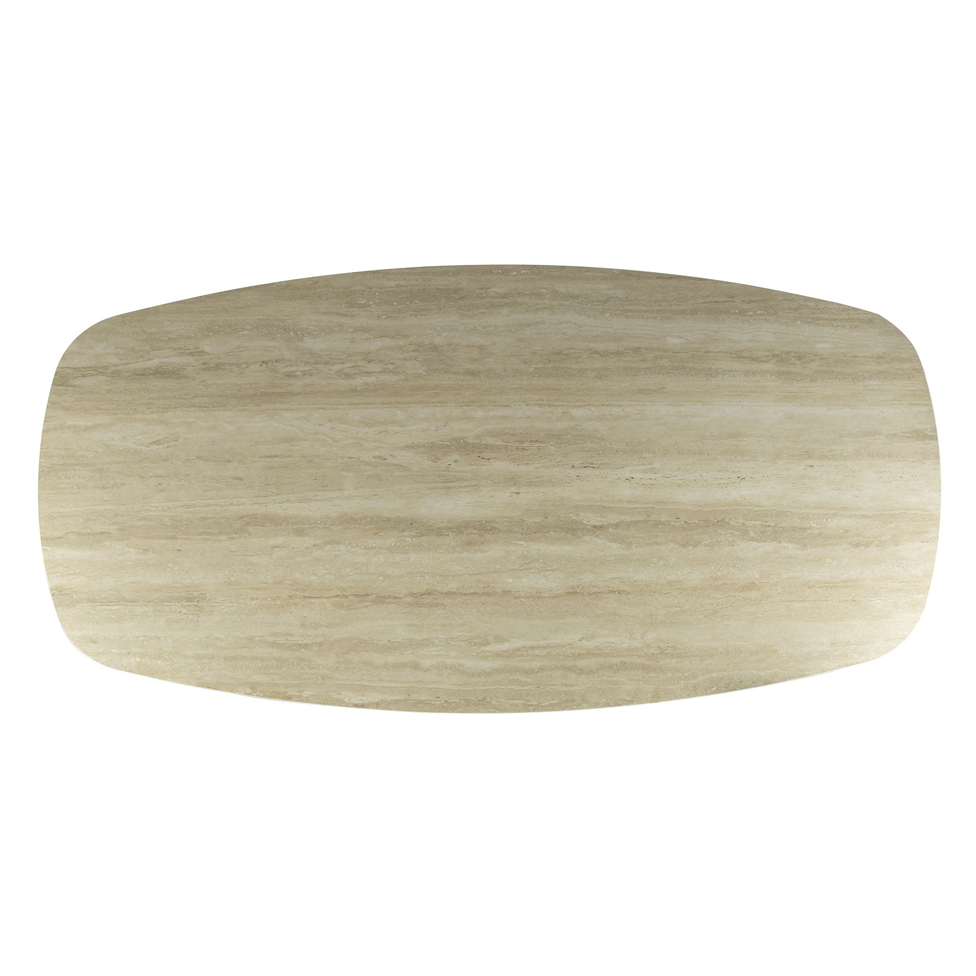 Mesa de comedor ovalada Romano Cross 215 cm - travertino cerámico 3D