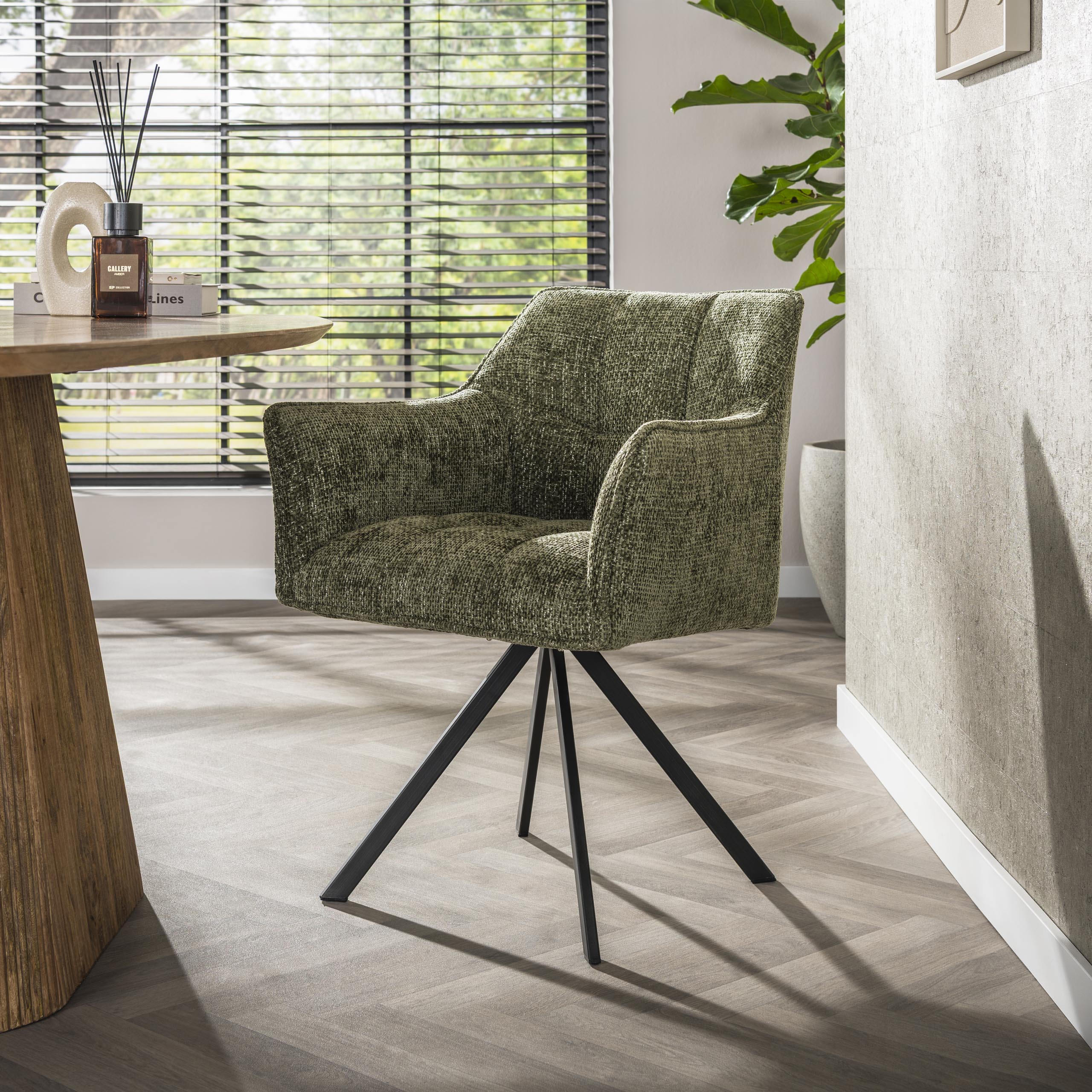 Sillón Raster giratorio - juego de 2 - Hoven Green