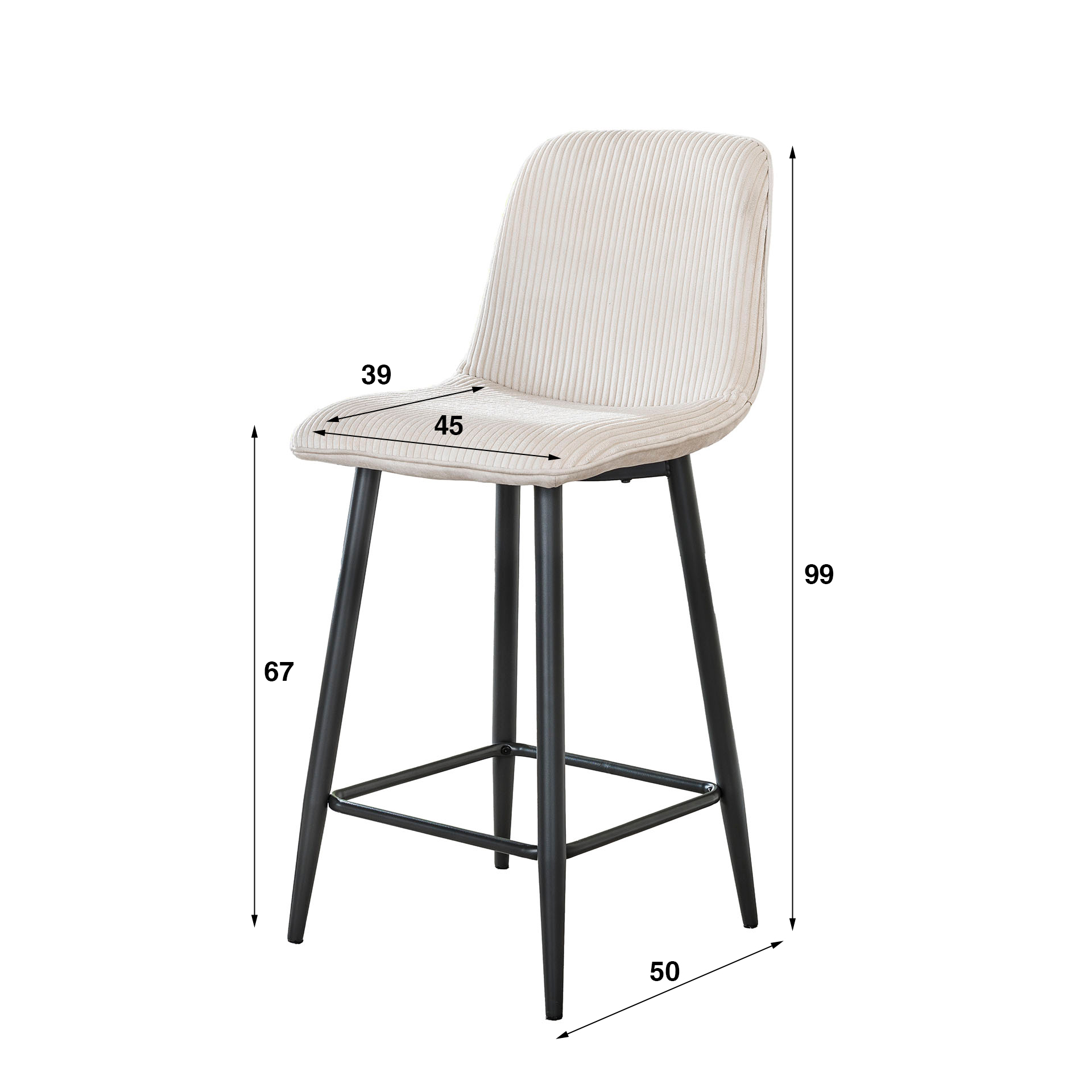 Silla de bar Rib VPE2 / Rock Crudo