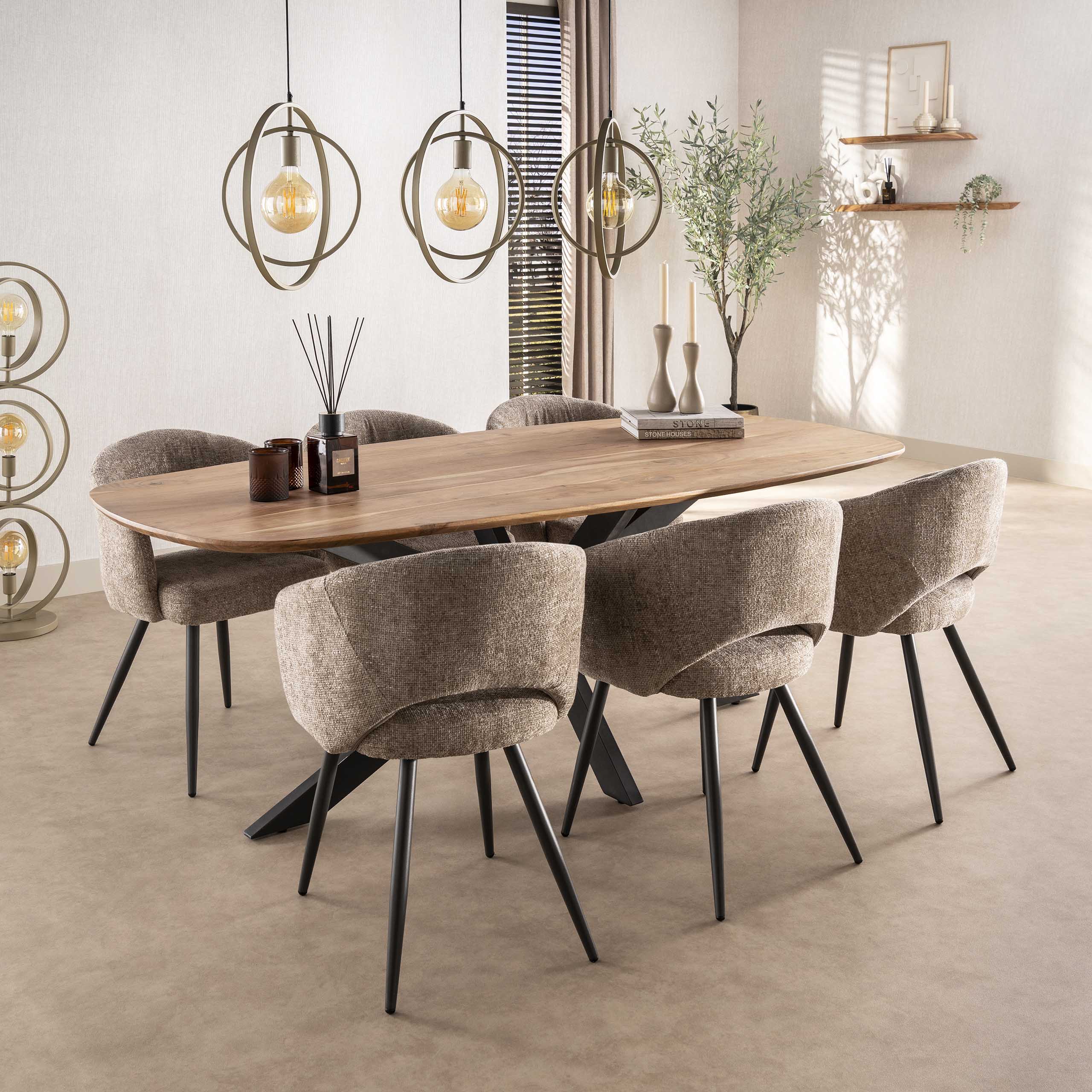 Mesa de comedor 215 Arhus maciza / Acacia maciza natural