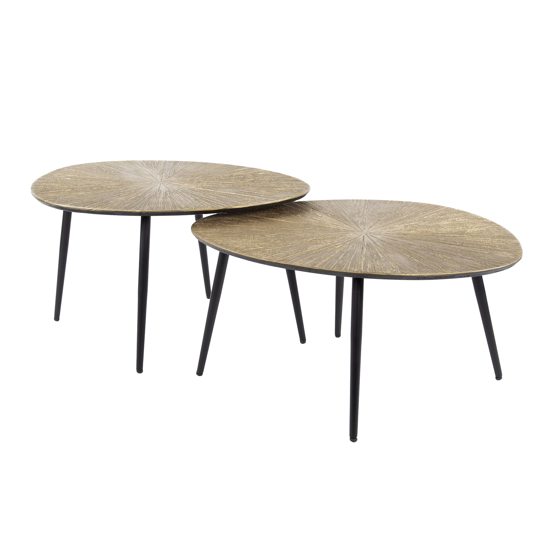 Mesa de centro Ray organic - Juego de 2 - Oro antiguo