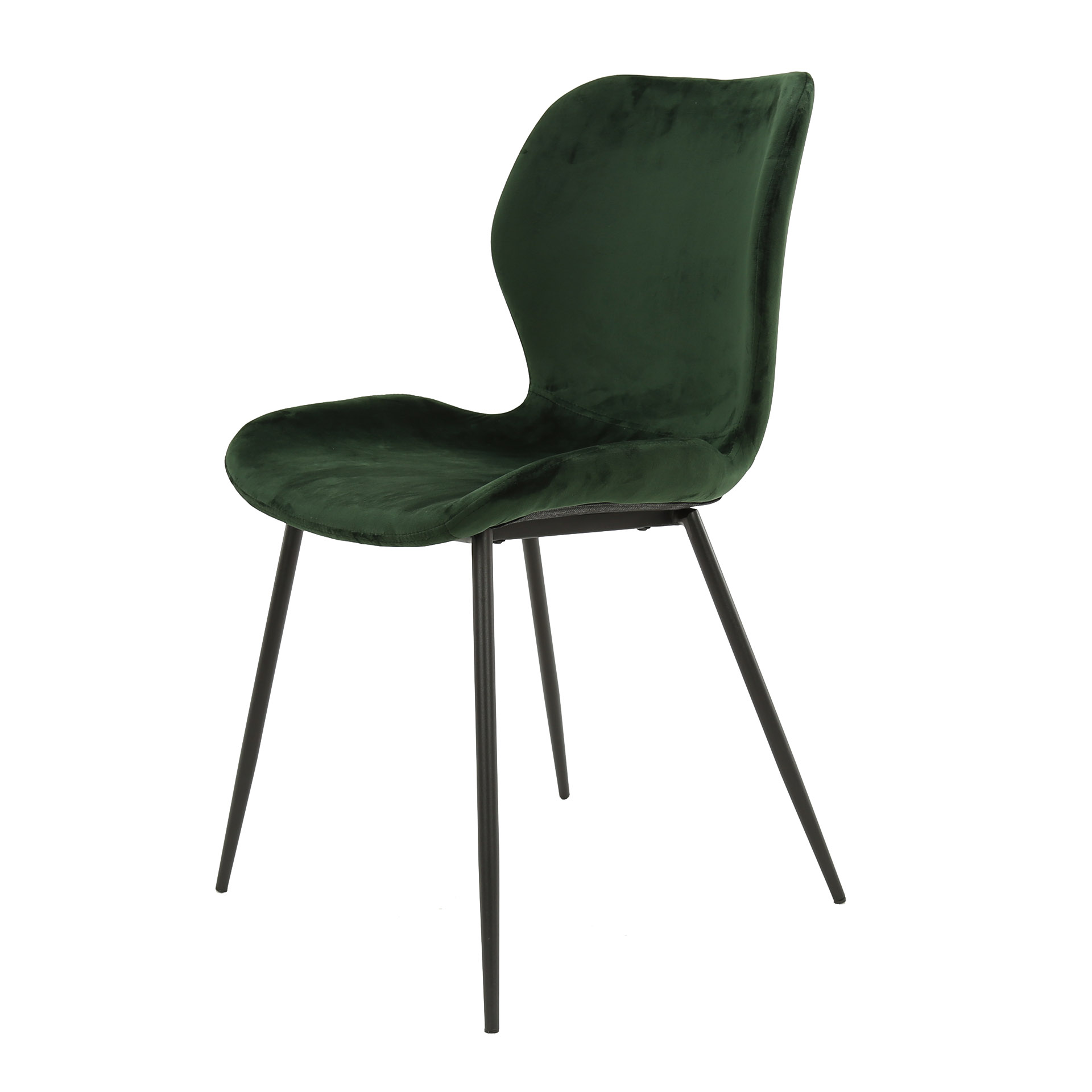 Silla tubo redondo. VPE4 / Terciopelo verde