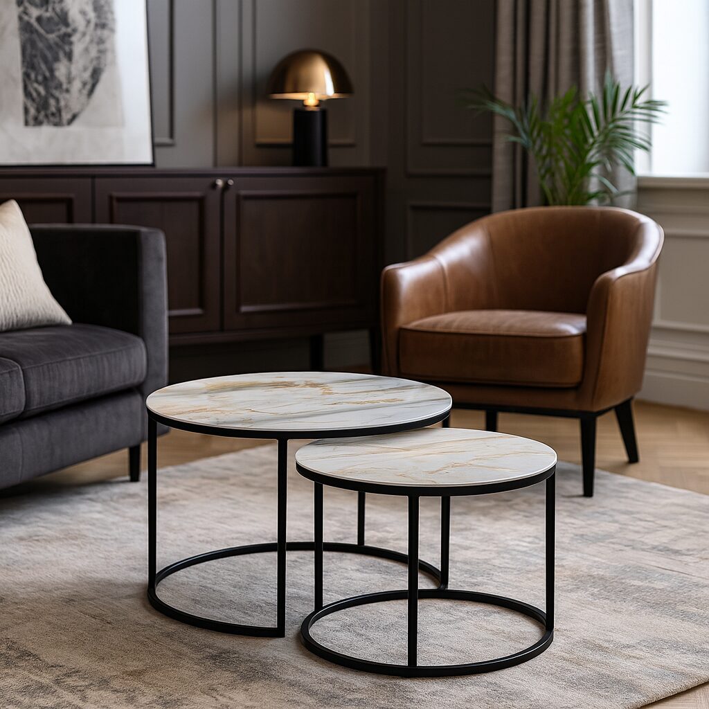 Coffee table Black - White & Gold Marble