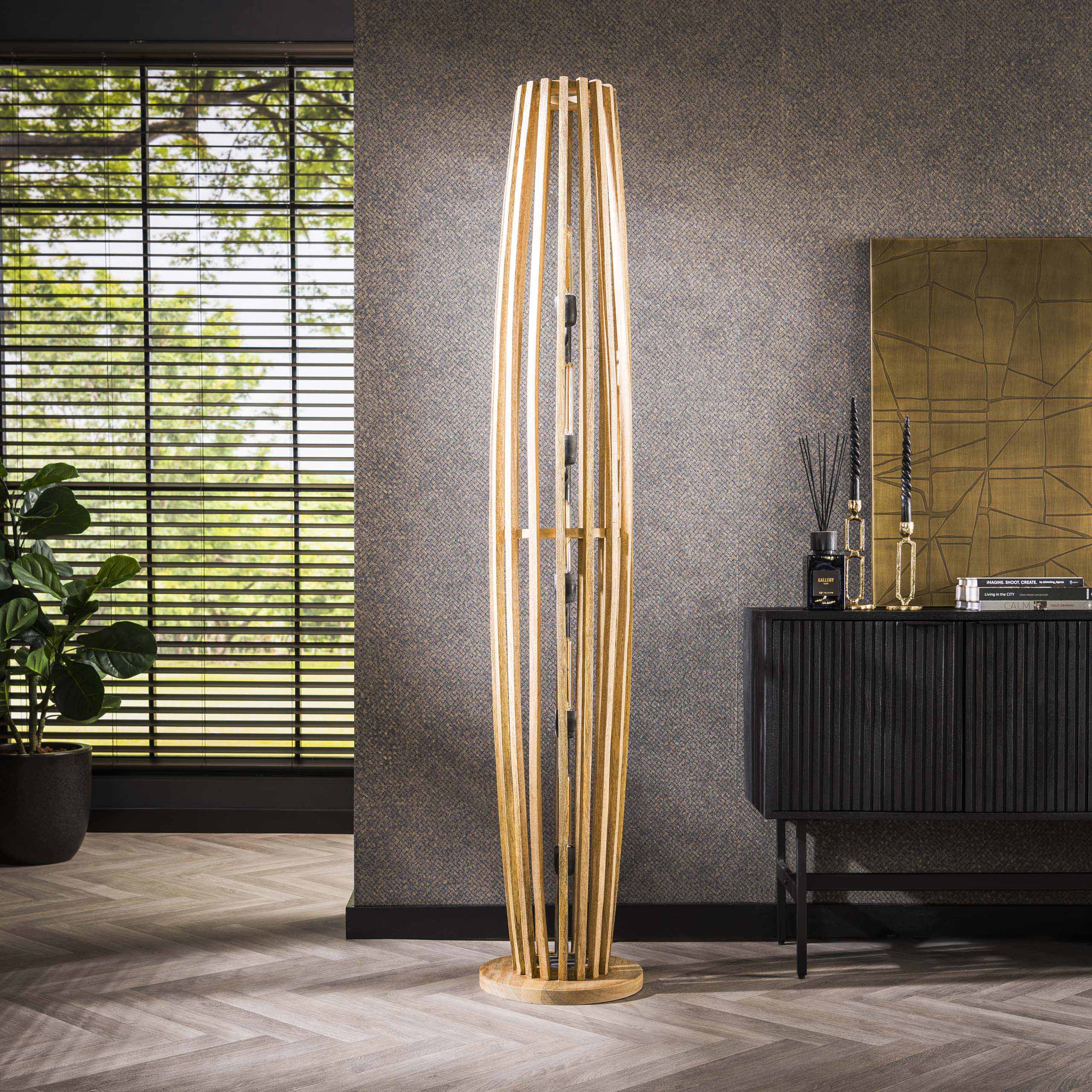 Lámpara de pie 5L orbit XL / Mango macizo natural