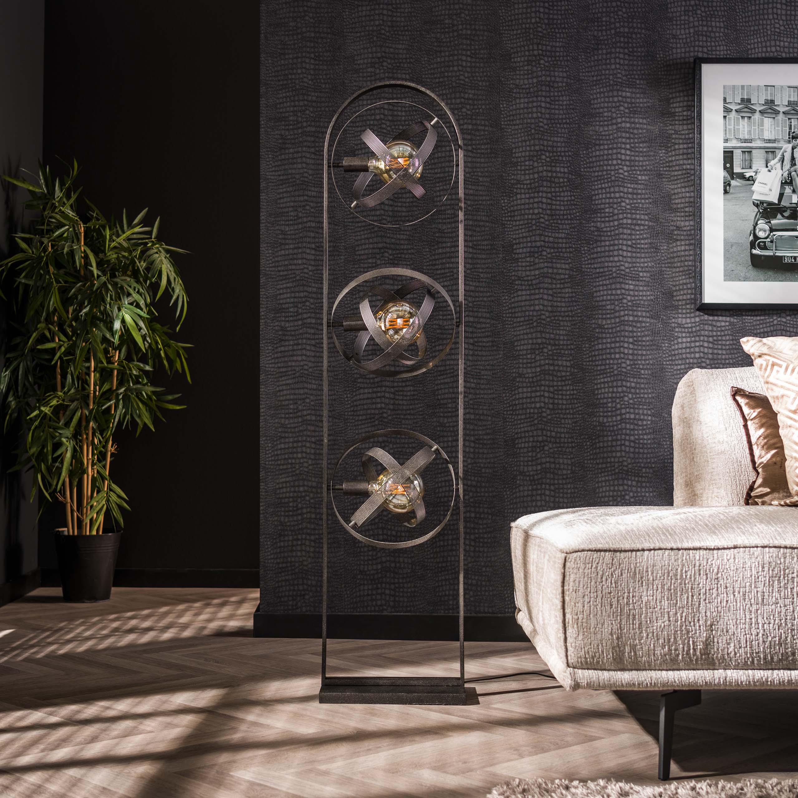 Lámpara de pie Cosmos 3 luces negro ártico