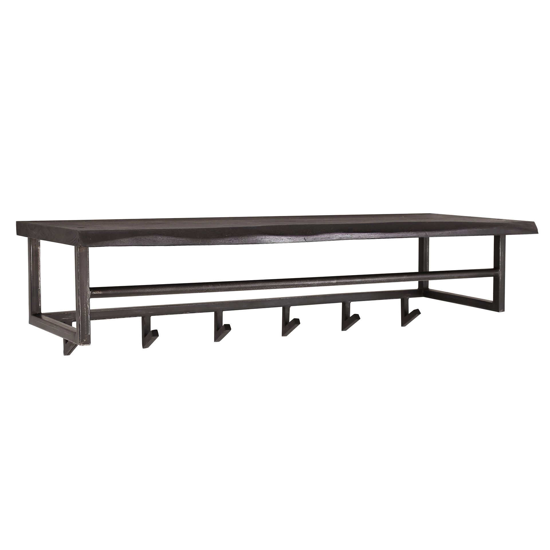 Perchero yucon 6 ganchos estante para sombreros / Acacia maciza negro