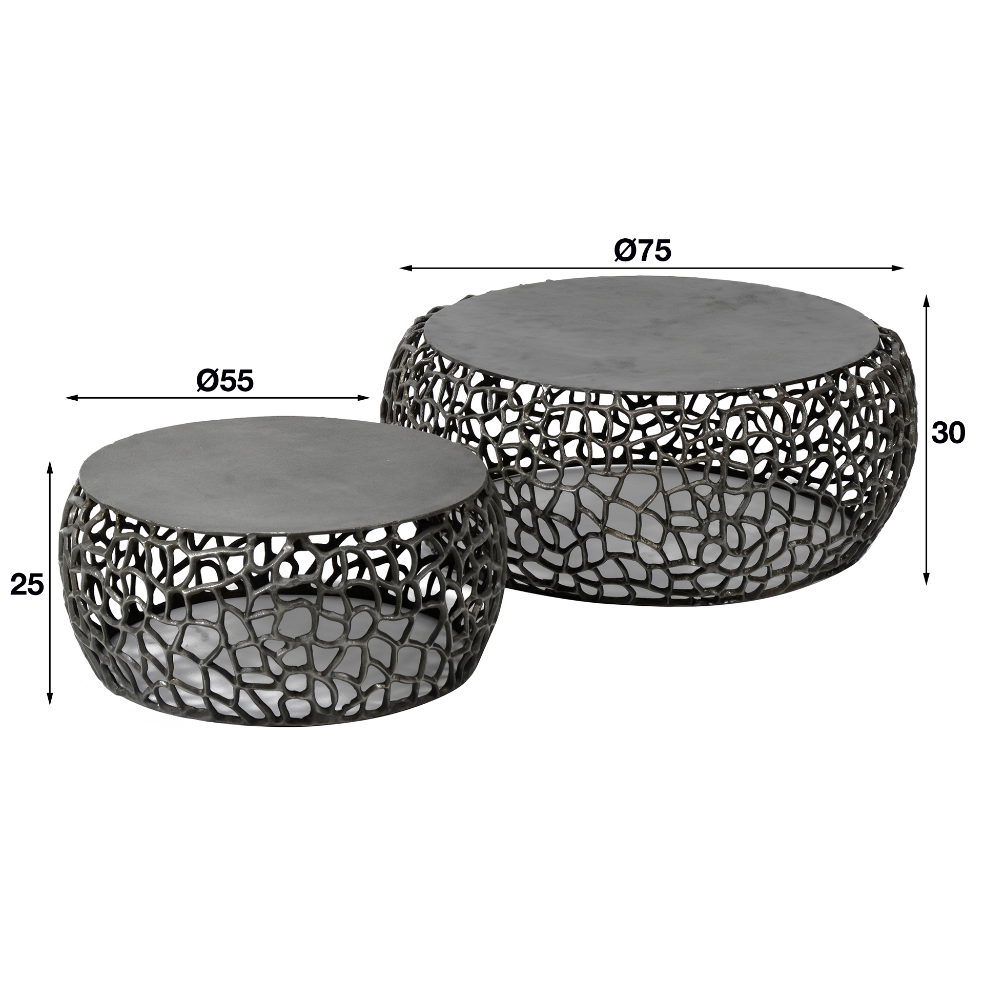 Juego de mesa de centro/2 laberinto arena fundido / Níquel negro