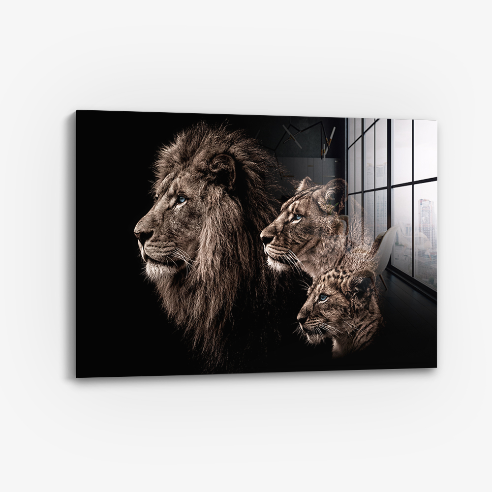 Lion Family IV - Glass