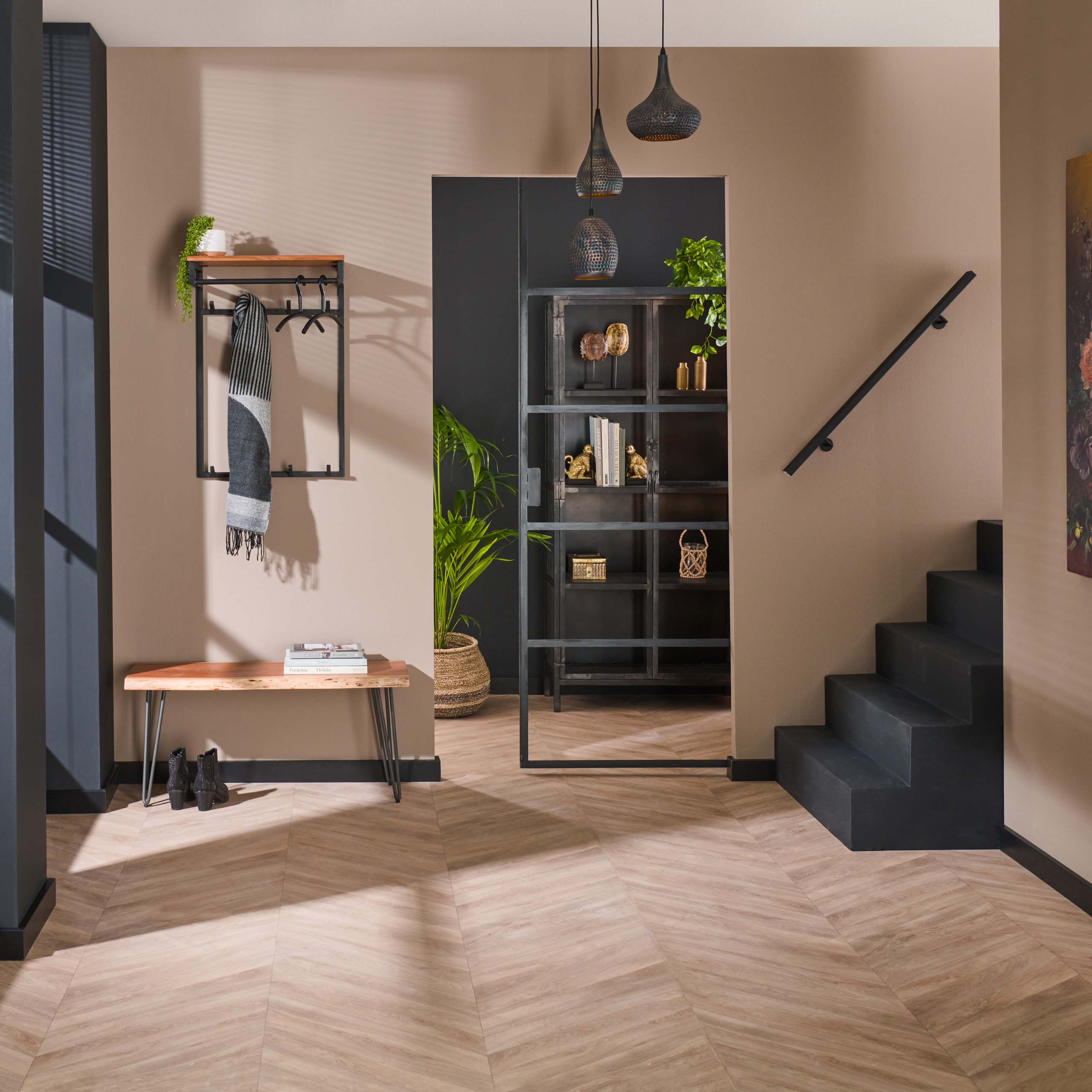 Perchero personalizado alto 2x4 ganchos / Acacia maciza natural