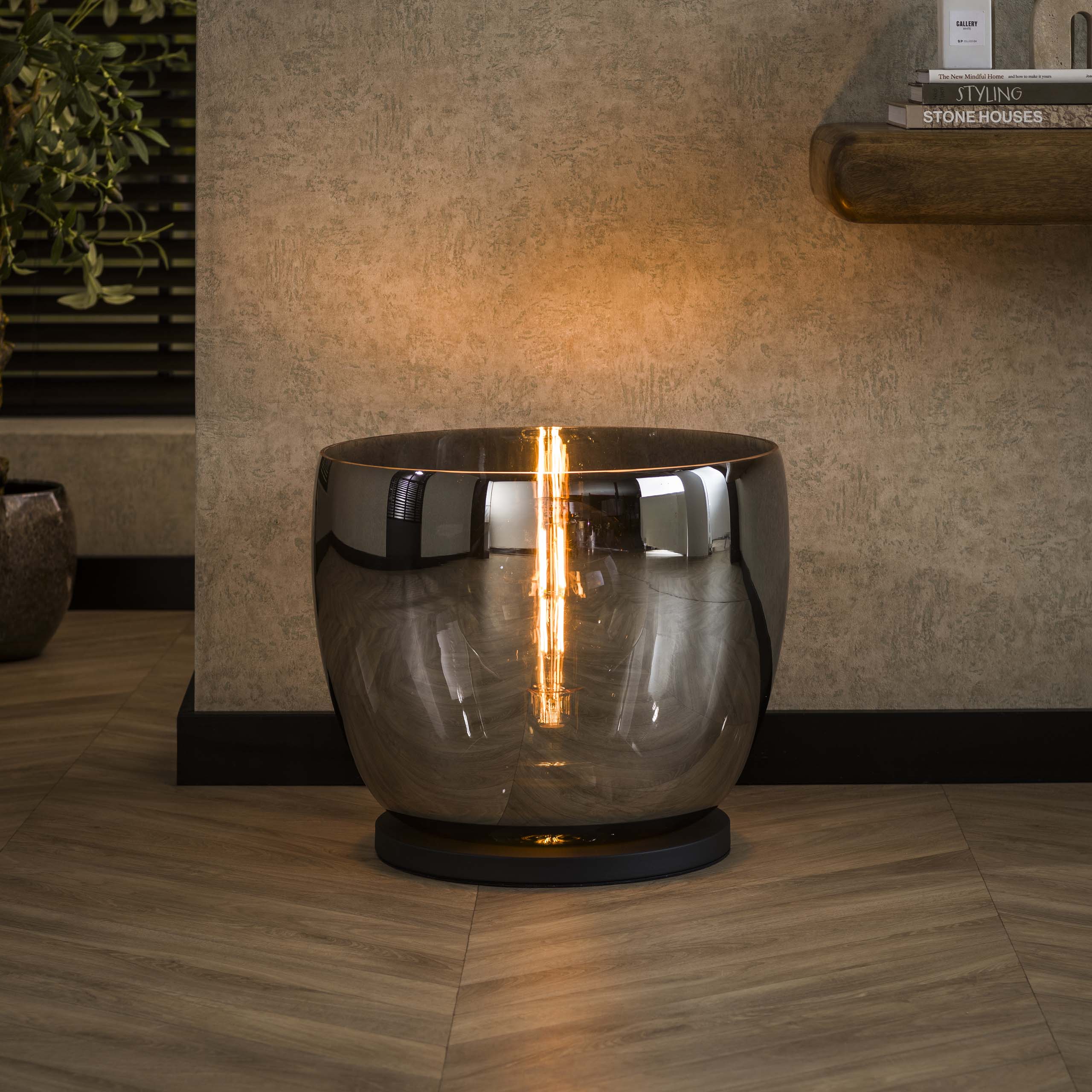 Lámpara de pie UP XXL 1 luz - Vidrio gris humo