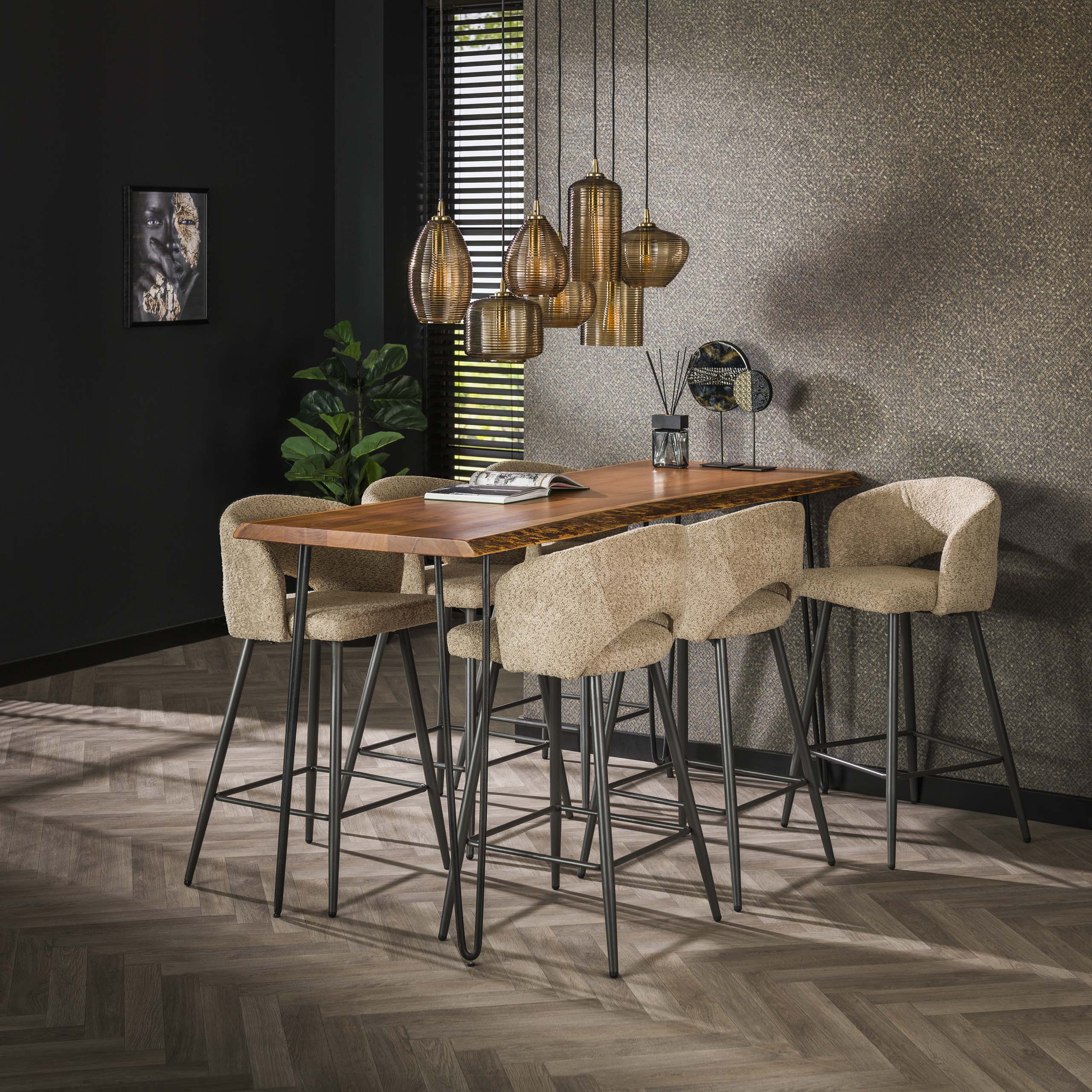 Silla de bar Salon - juego de 2 - Bouclé arena