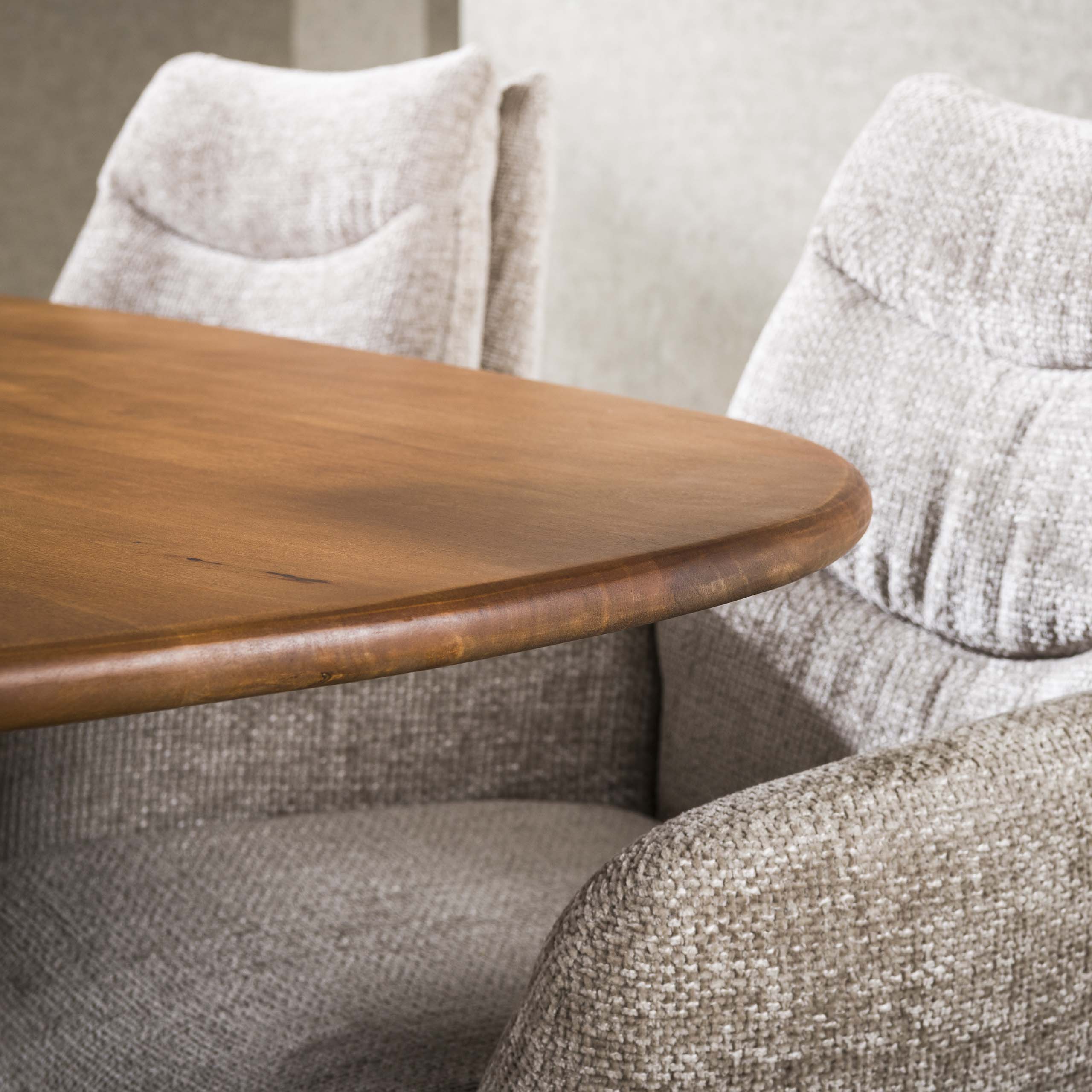 Mesa de comedor Cliff ovalada 215 cm - Mango macizo color arena