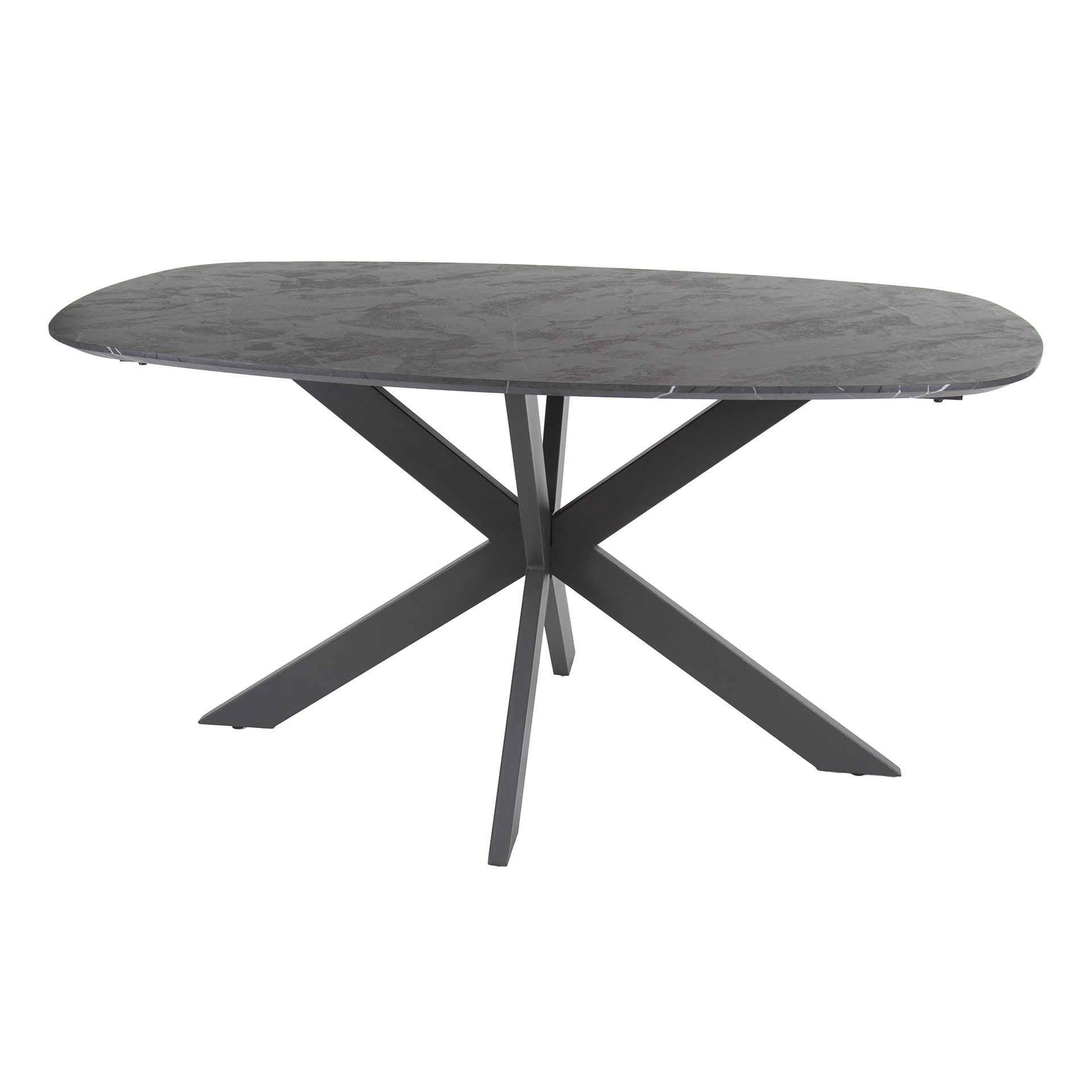 Mesa de comedor Onyx Cross danesa ovalada 150 cm - Grafito