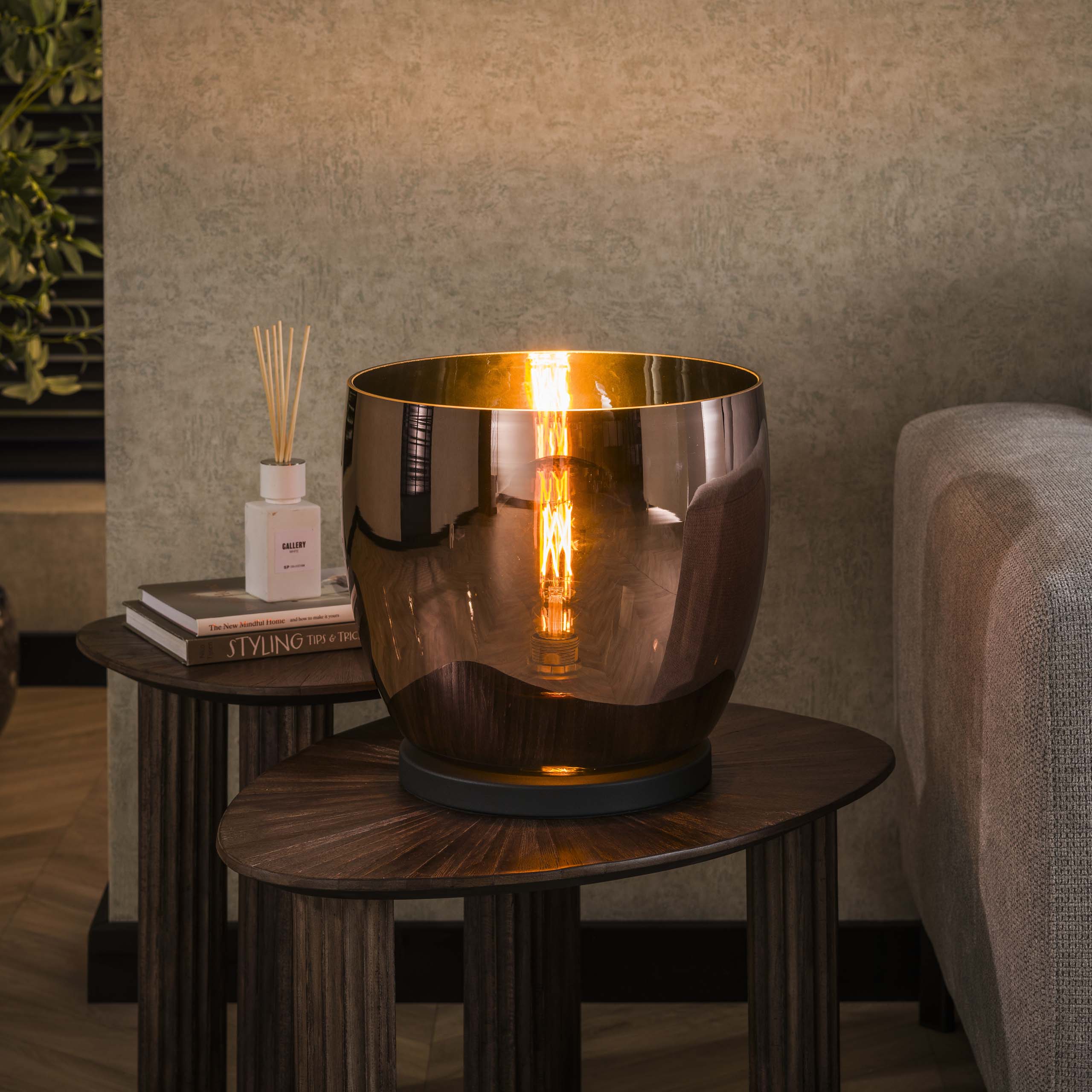 Lámpara de pie UP XL 1 luz cobre cristal