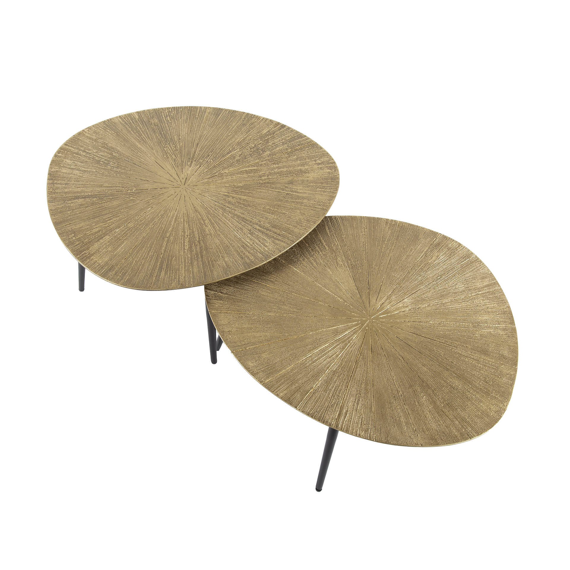 Mesa de centro Ray organic - Juego de 2 - Oro antiguo