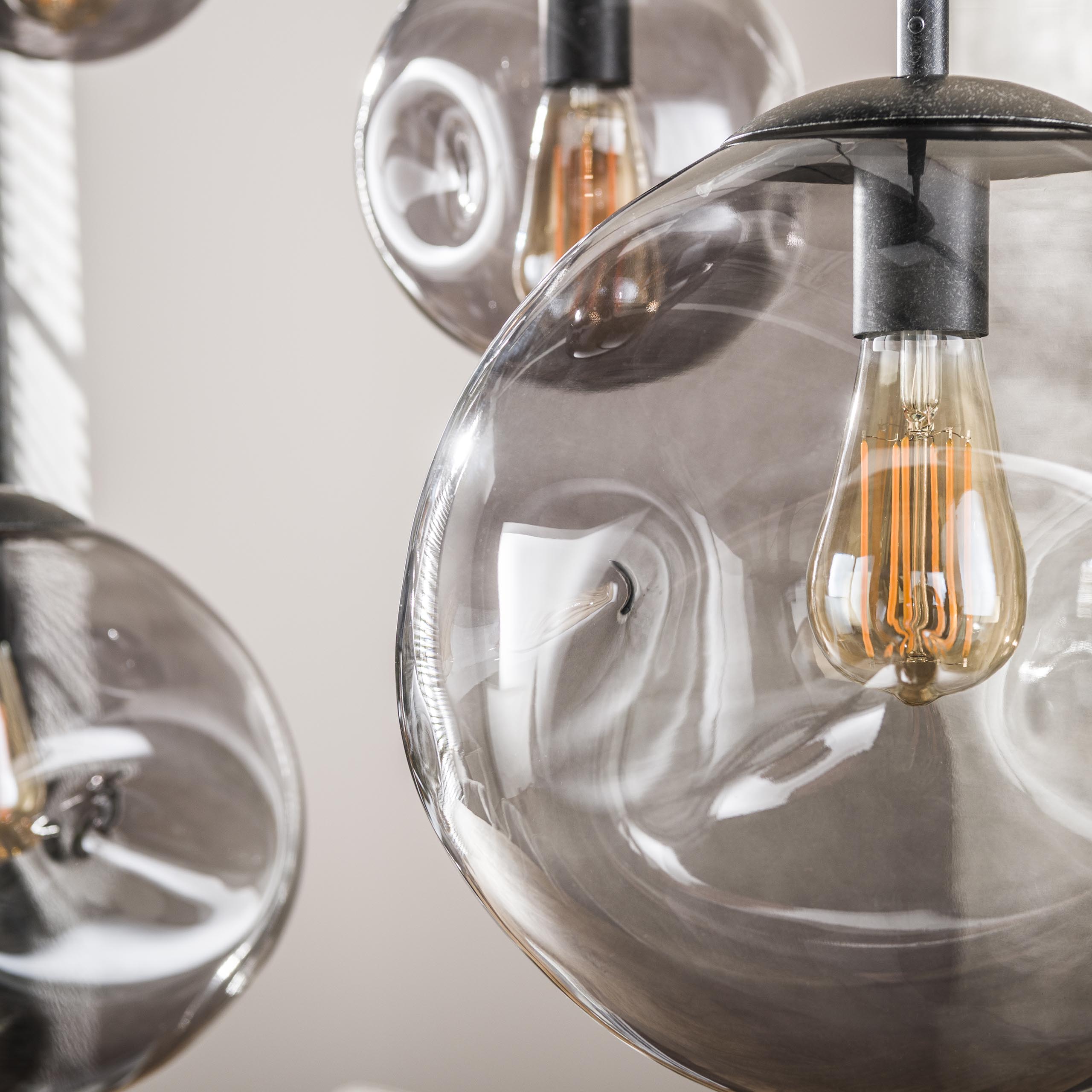 Lámpara colgante Stellar Black 6 luces - Negro ártico