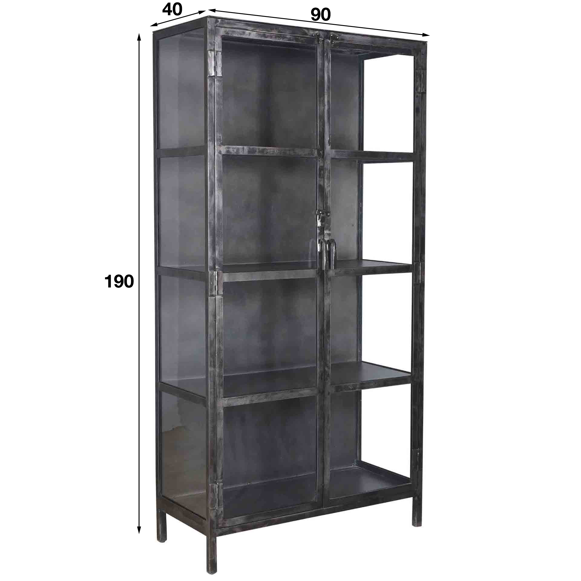 Vitrina Rift metal 2 puertas / Gun metal