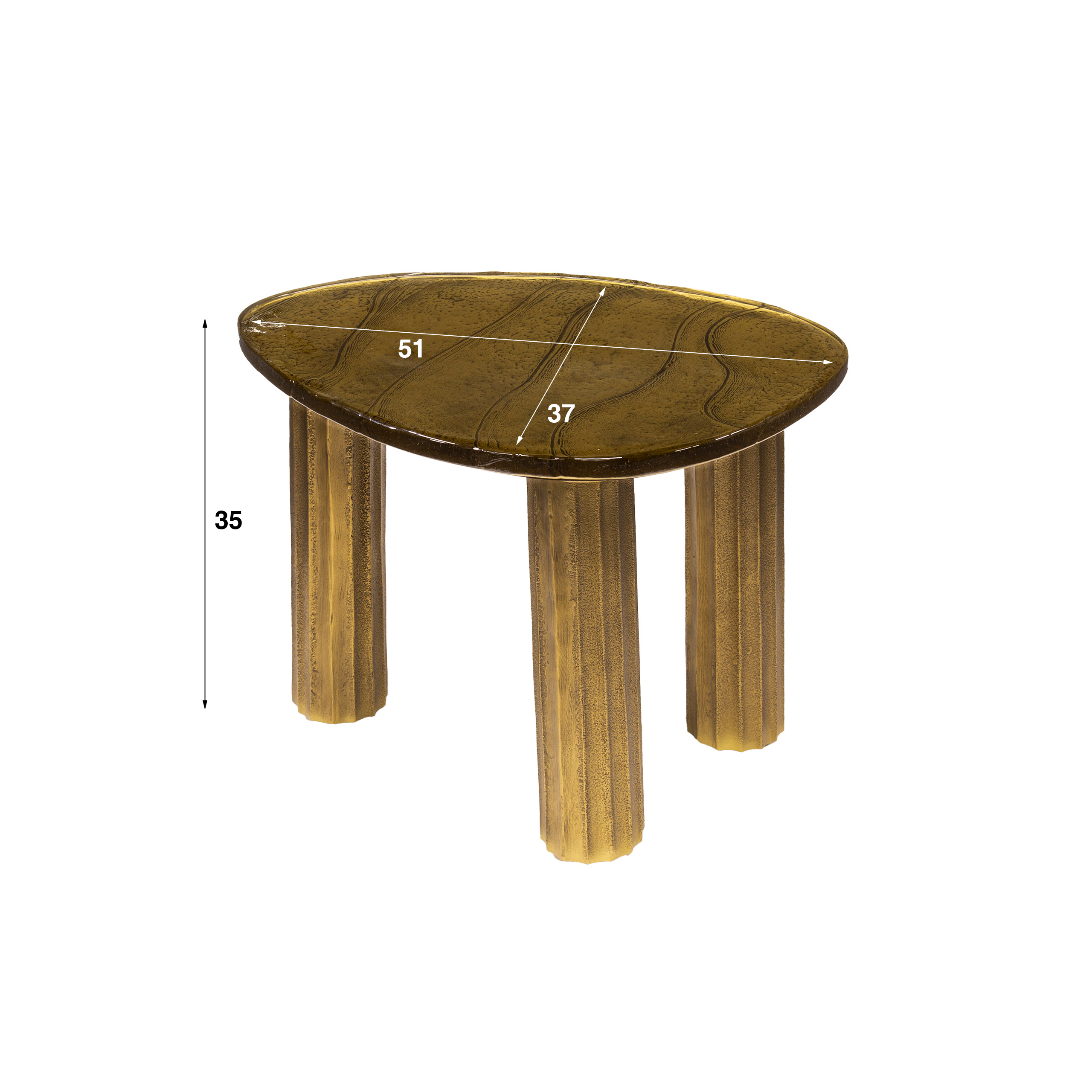 Mesa de centro Eclipse S - Oro antiguo