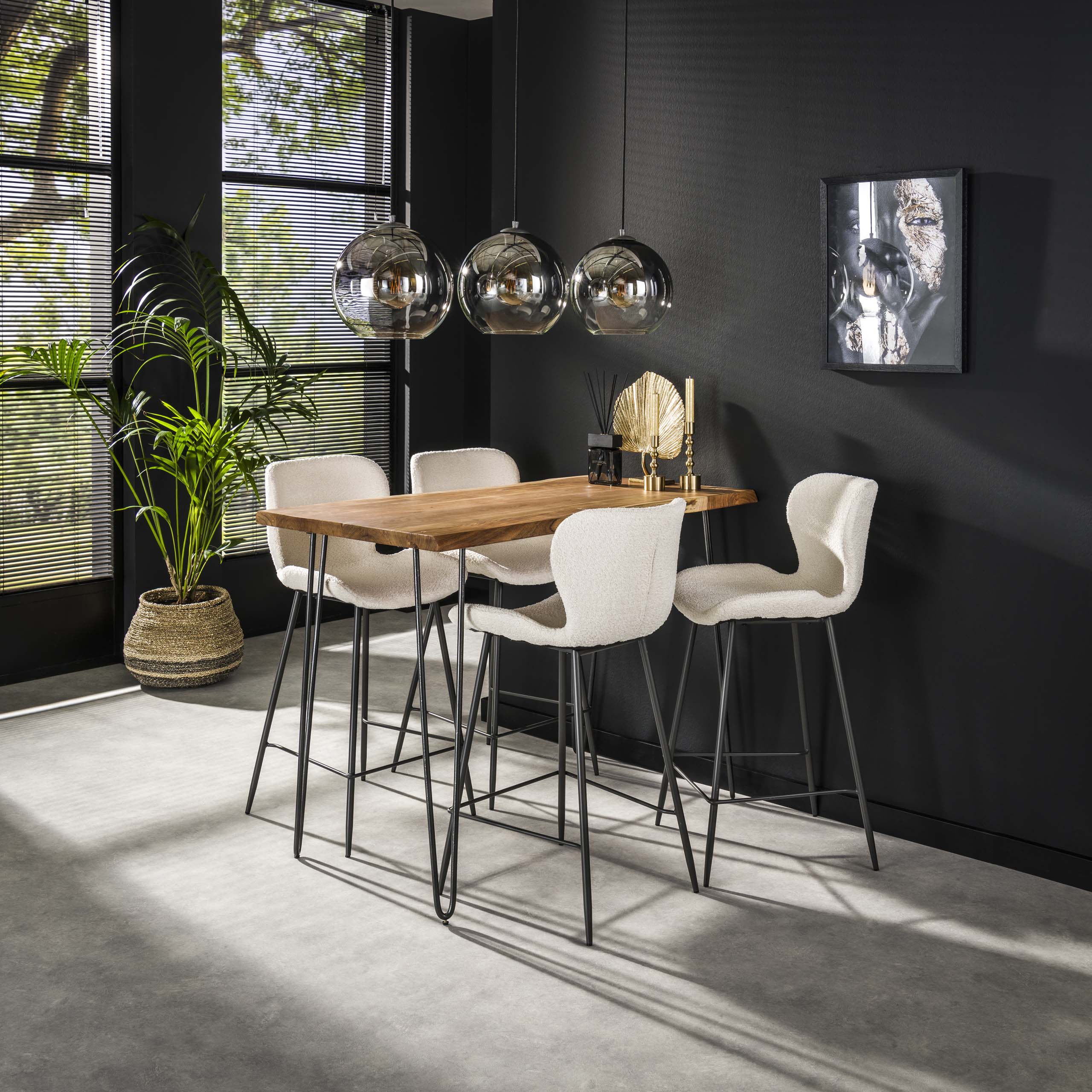 Borde de mesa de bar 130 / Acacia maciza natural