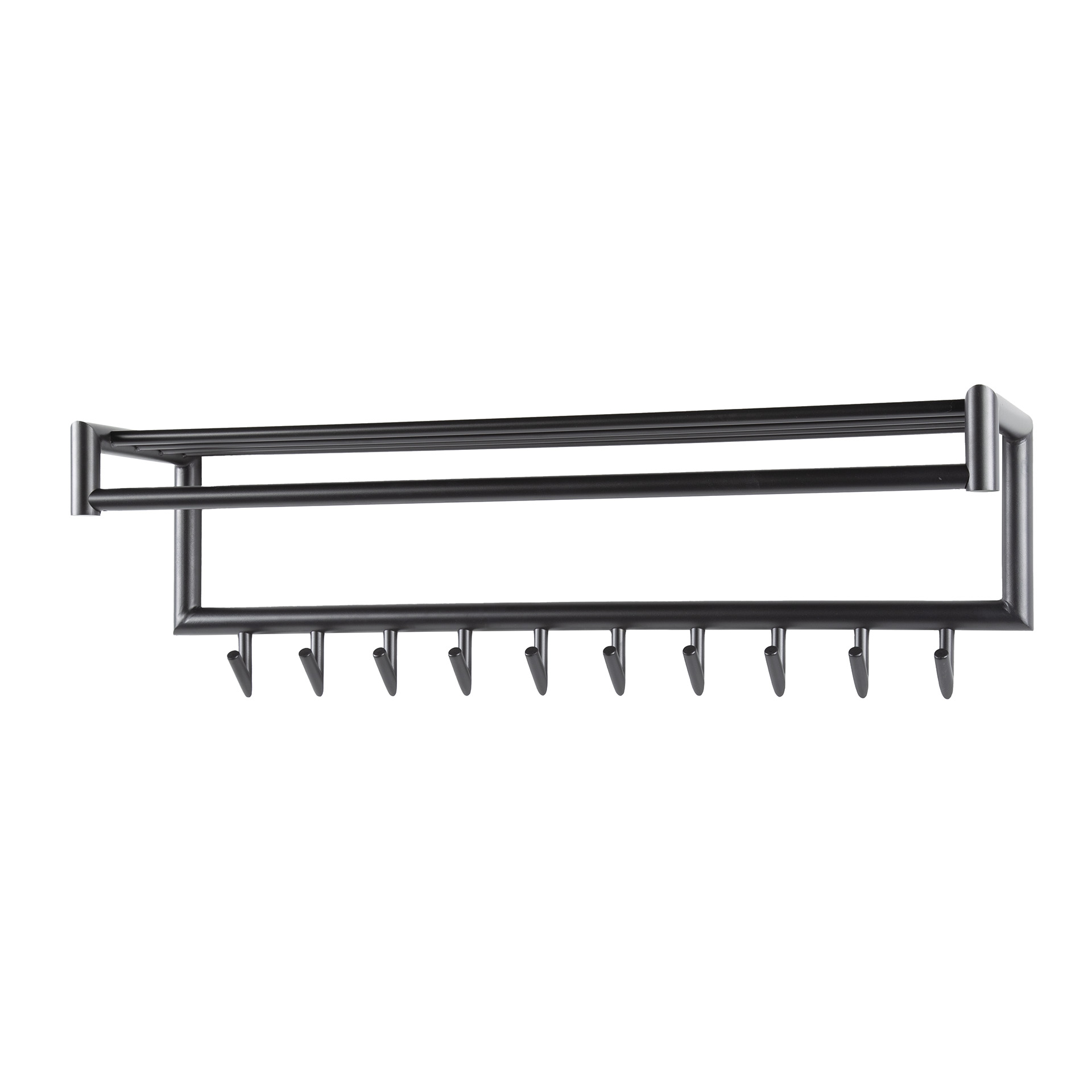 Perchero Tubo varilla + estante para sombreros 10 ganchos - Gris oscuro mate