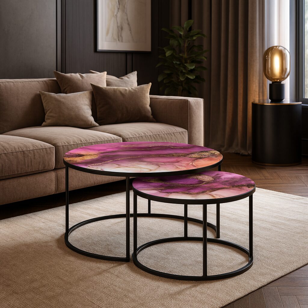 Mesa de centro Negro - Mármol Morado