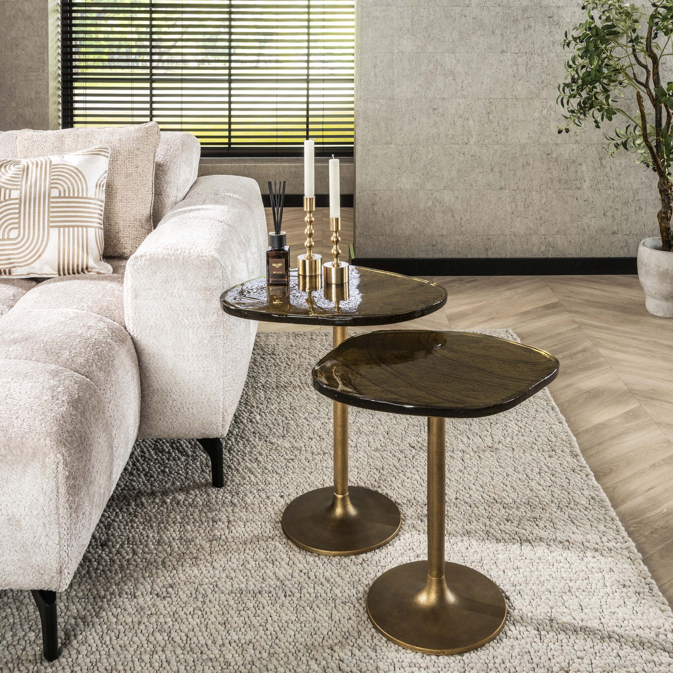 Mesa auxiliar Eclipse baja - Oro antiguo