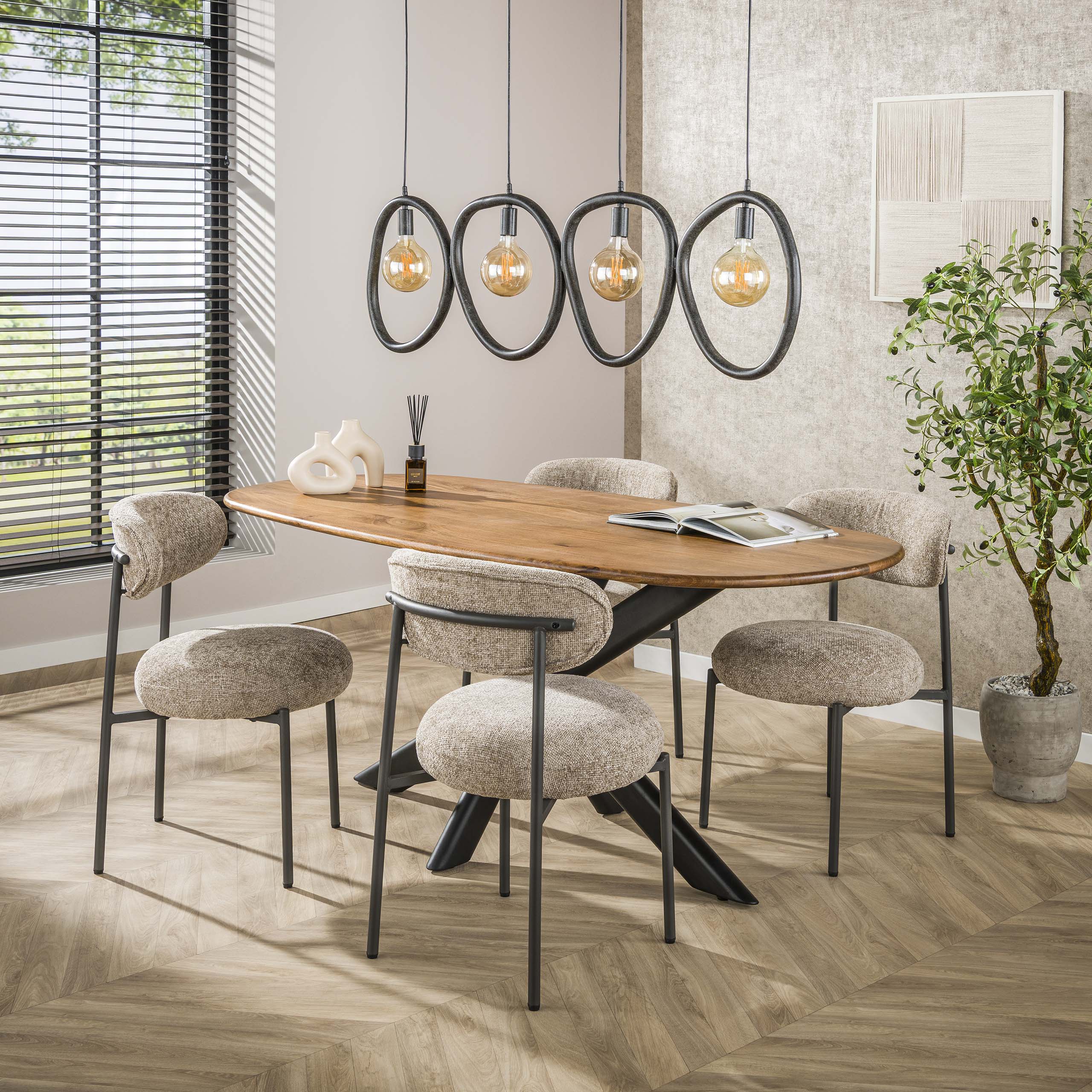 Lámpara colgante Pebble 4 luces - Negro ártico