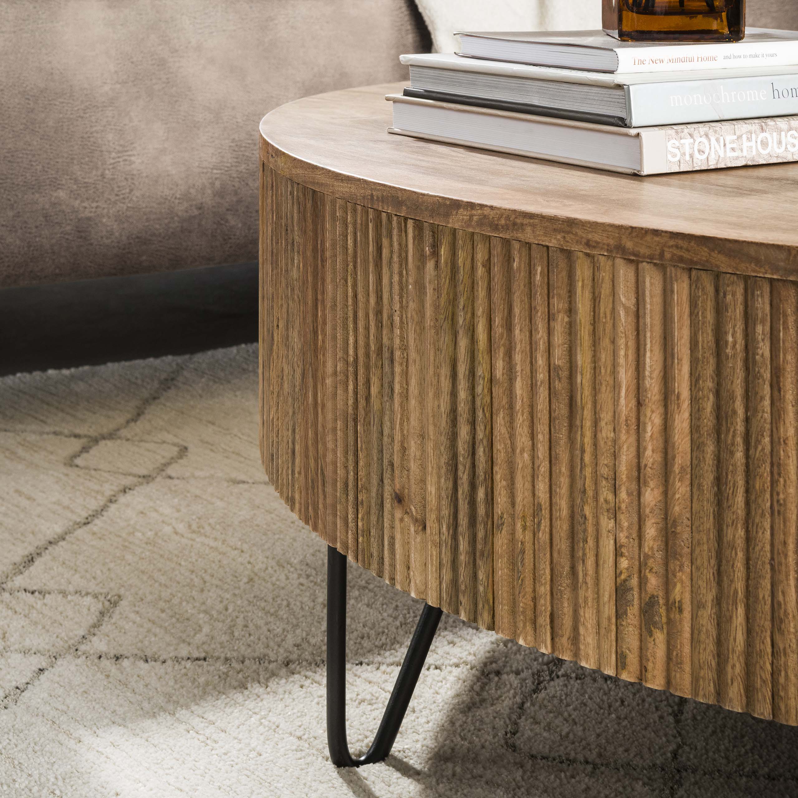 Mesa de centro Wave Ø120 cm - Mango macizo arena