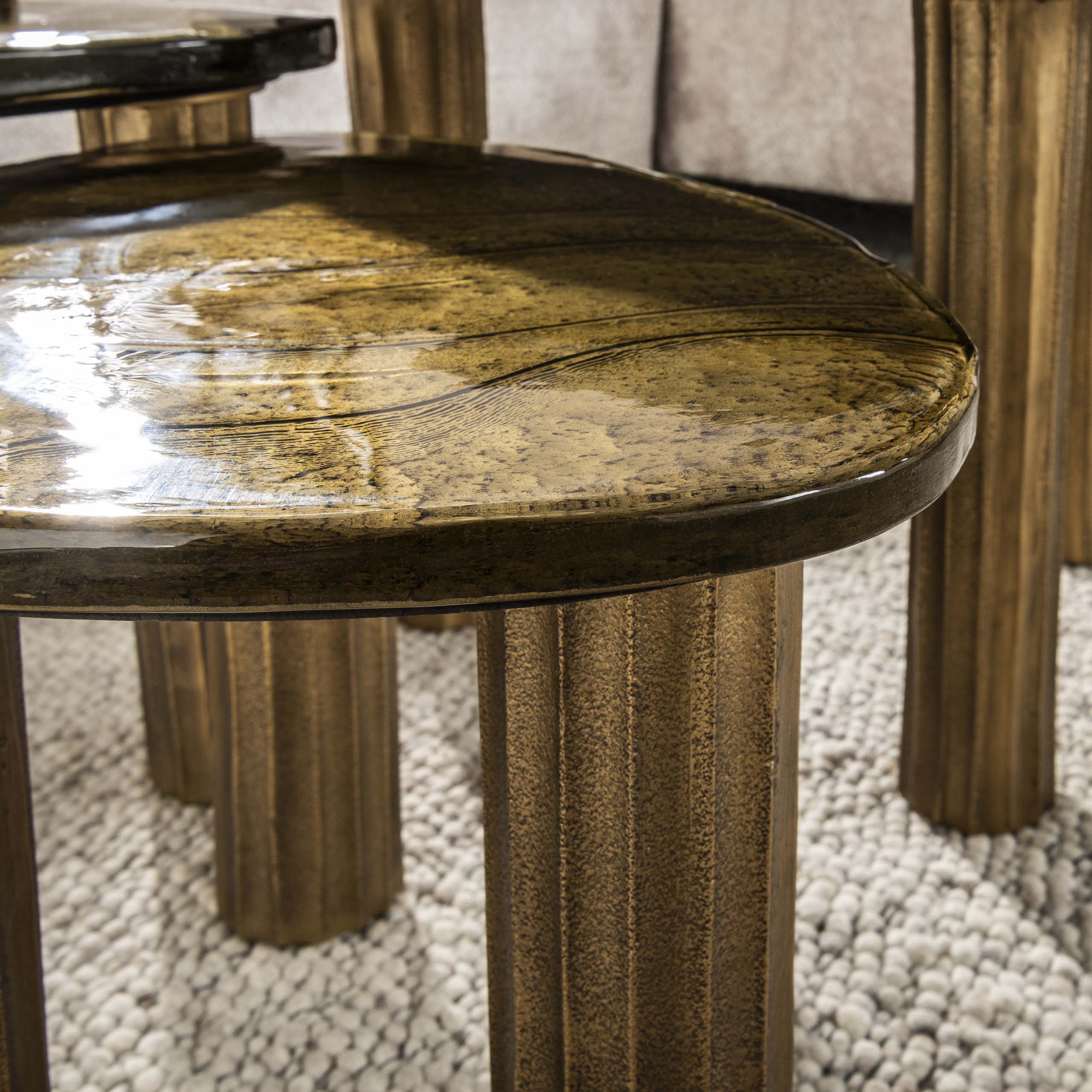 Mesa de centro Eclipse S - Oro antiguo