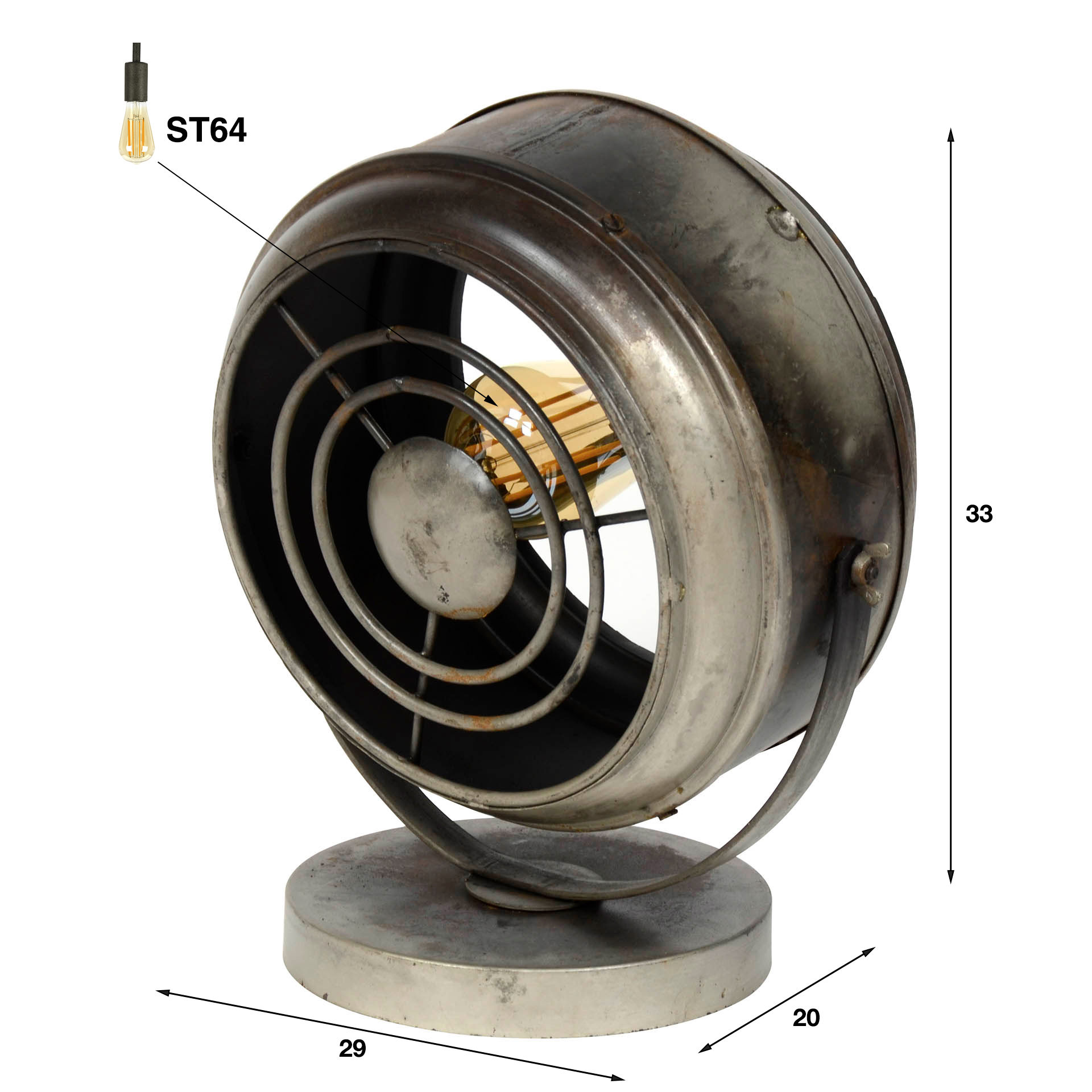 Lámpara de sobremesa haz / Plata vieja