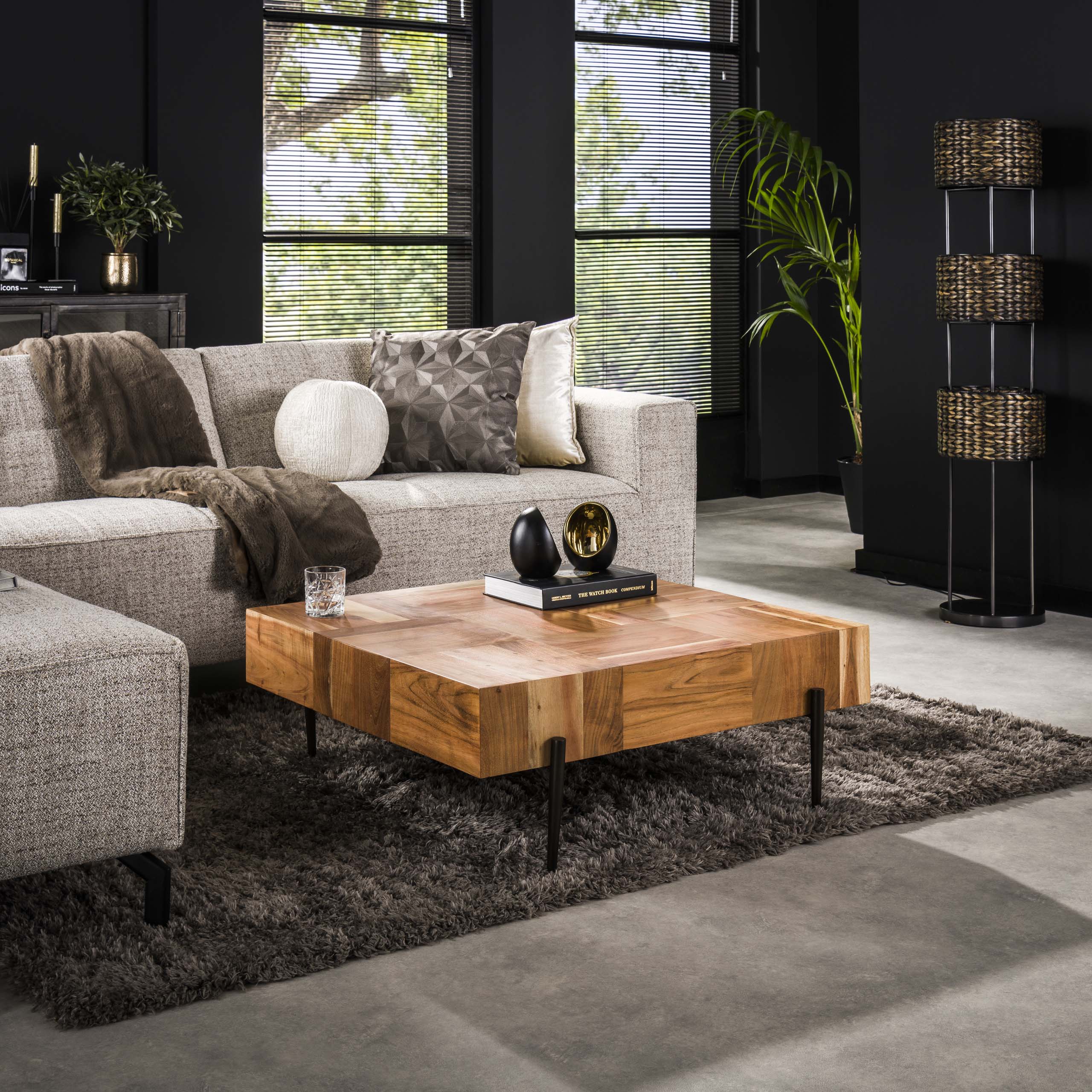 Mesa de centro Blocks 90x90 - Acacia maciza natural