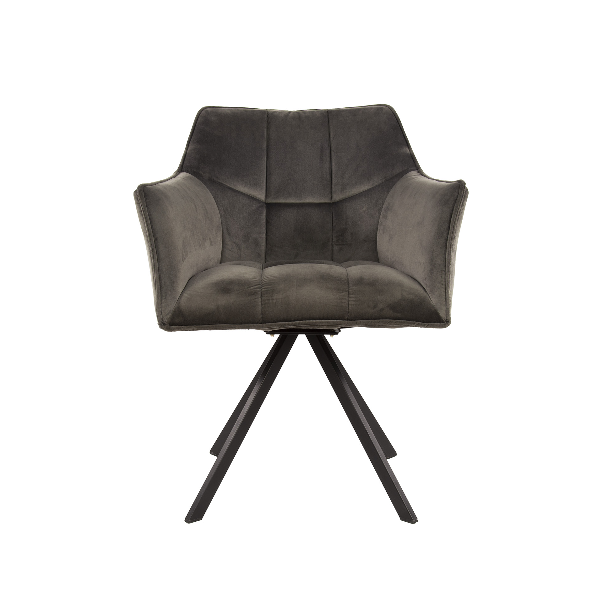 Sillón de rejilla giratorio. VPE2 / Terciopelo antracita
