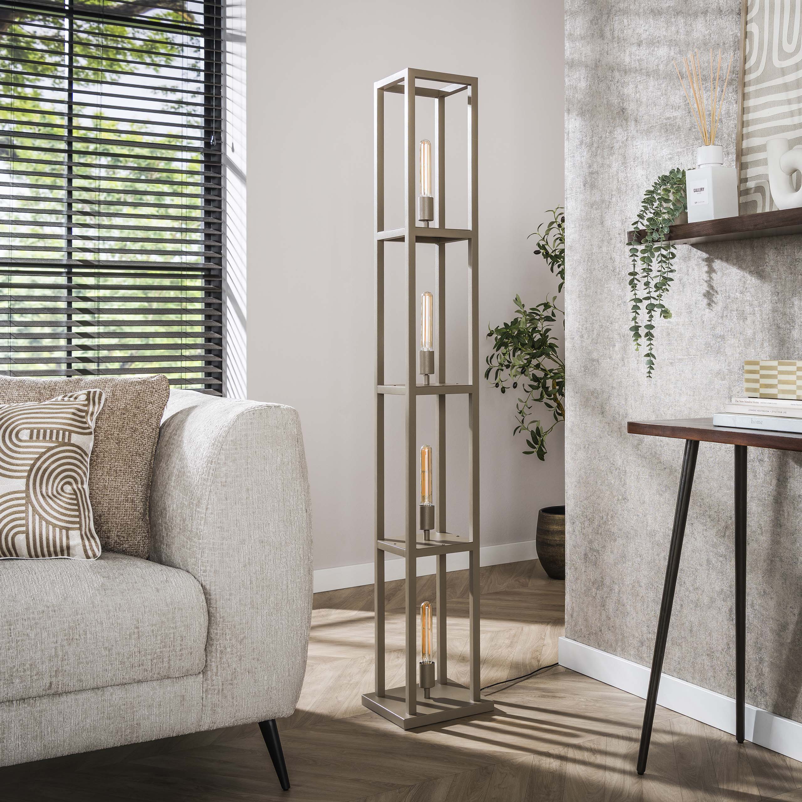 Lámpara de pie Quadra 4 luces - Beige