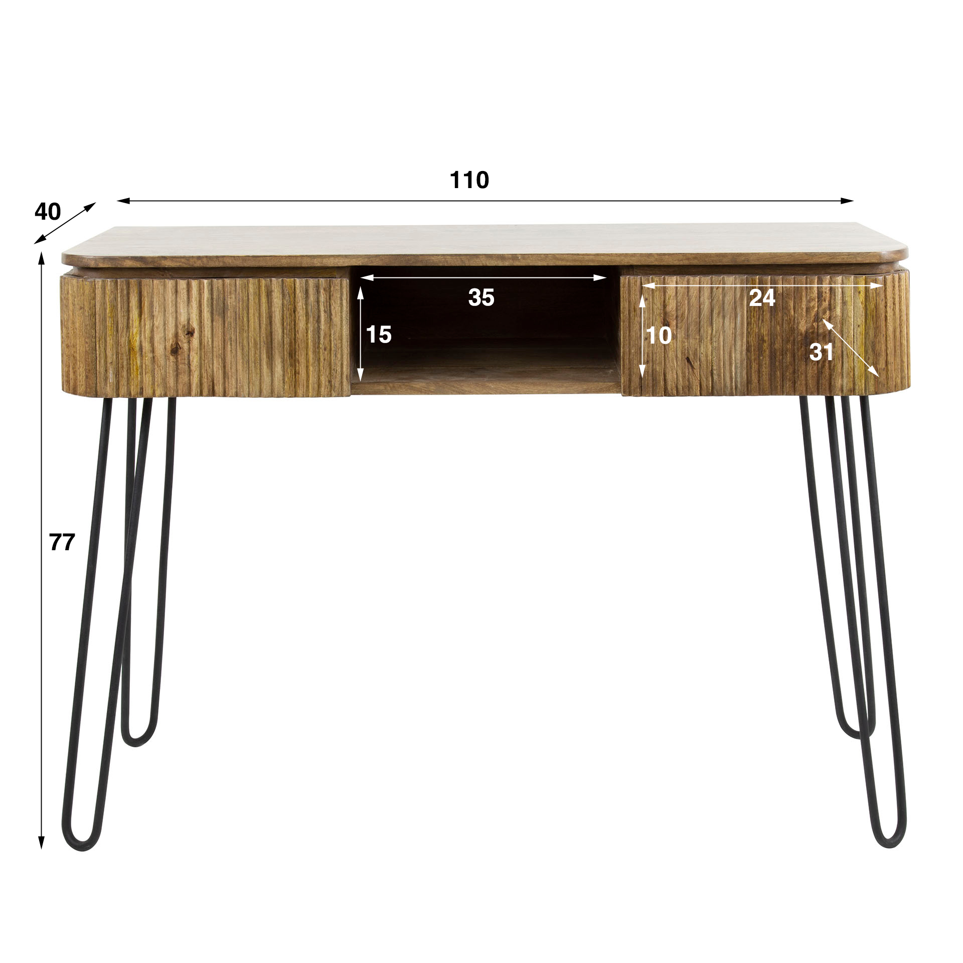 Tocador 2L wave / Mango macizo color arena