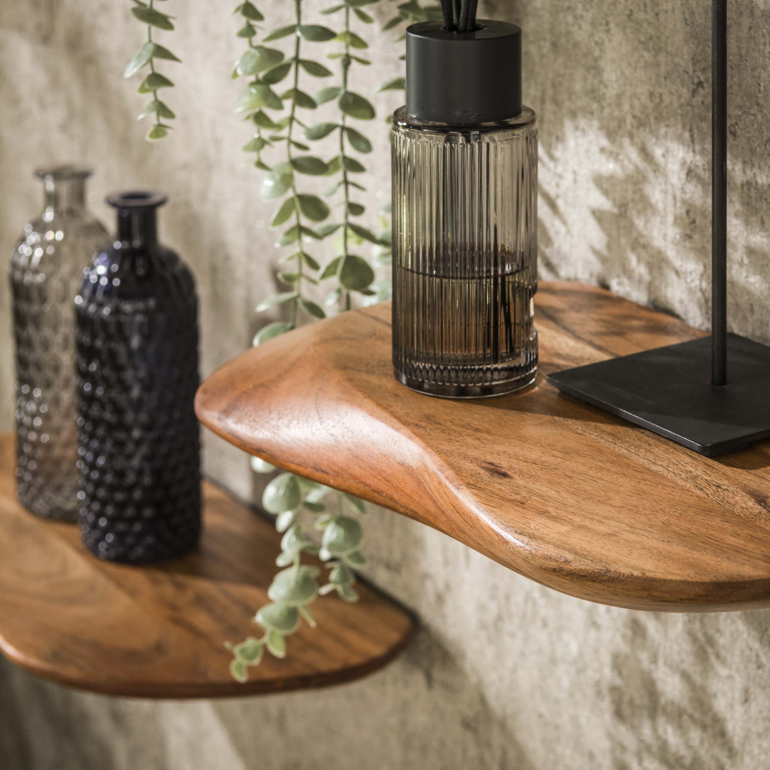 Estante de pared Organic set de 3 - Acacia maciza