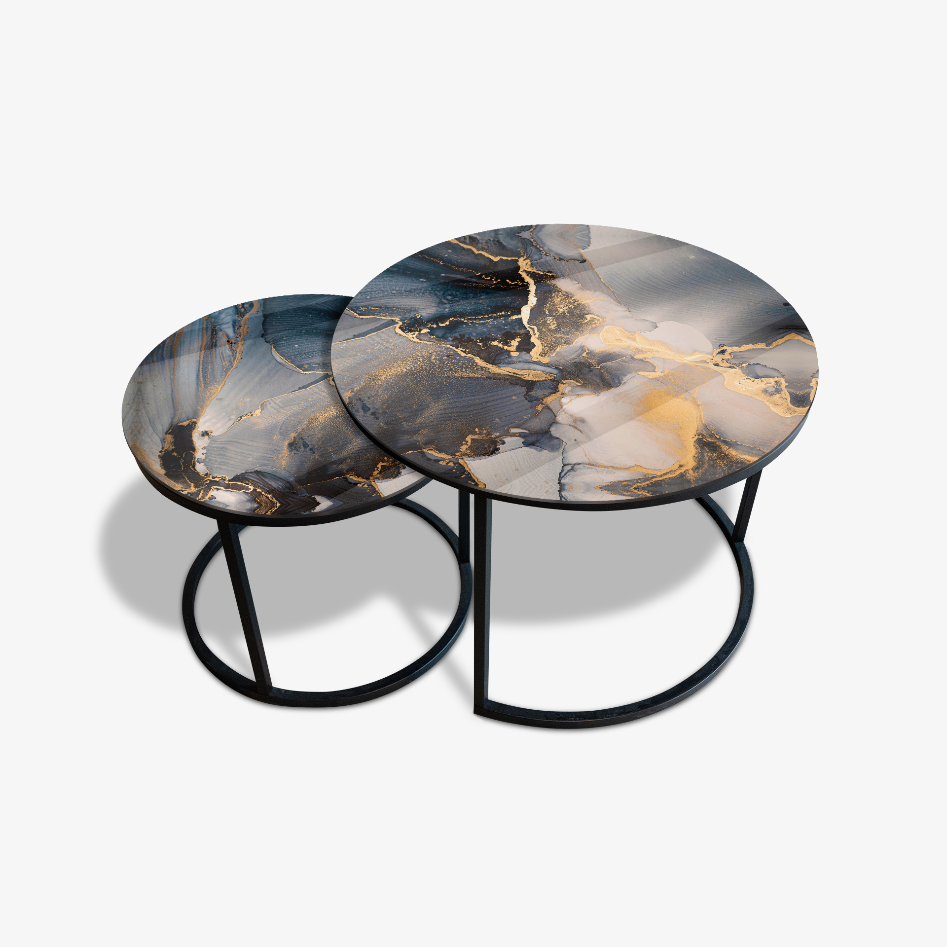 Coffee table Black - Abstract Marble