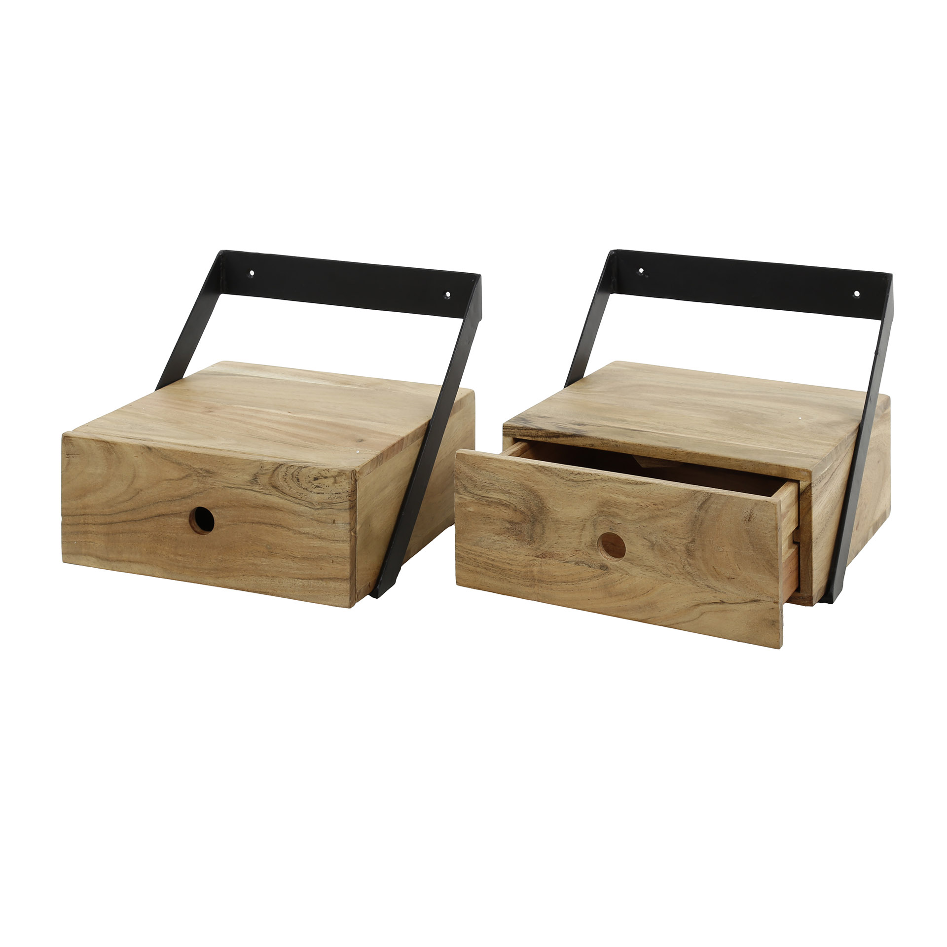 Juego de mesita de noche/2 tiras para colgar XS / Acacia maciza natural