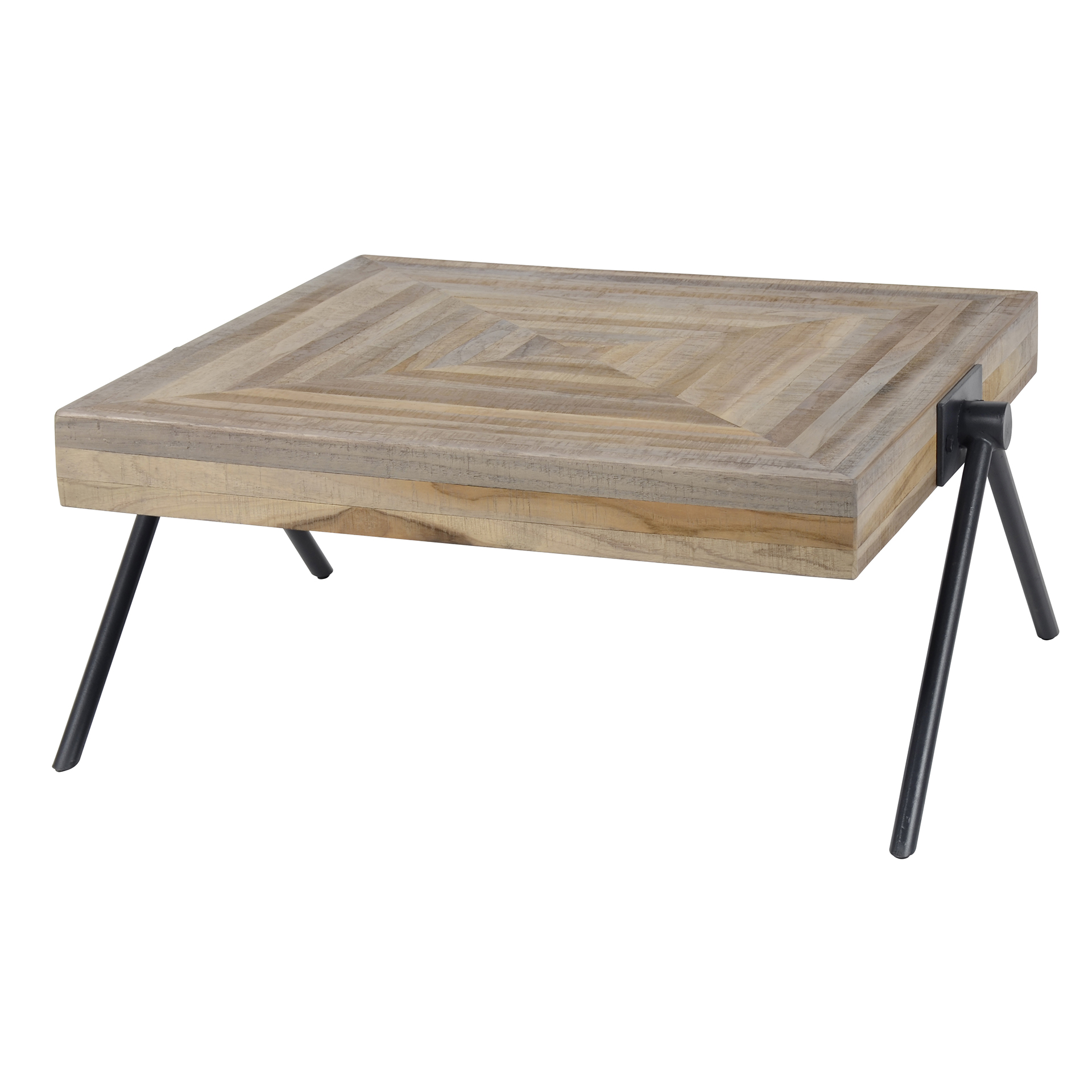 Mesa de centro Teca balance 70x70 / Teca desgastada