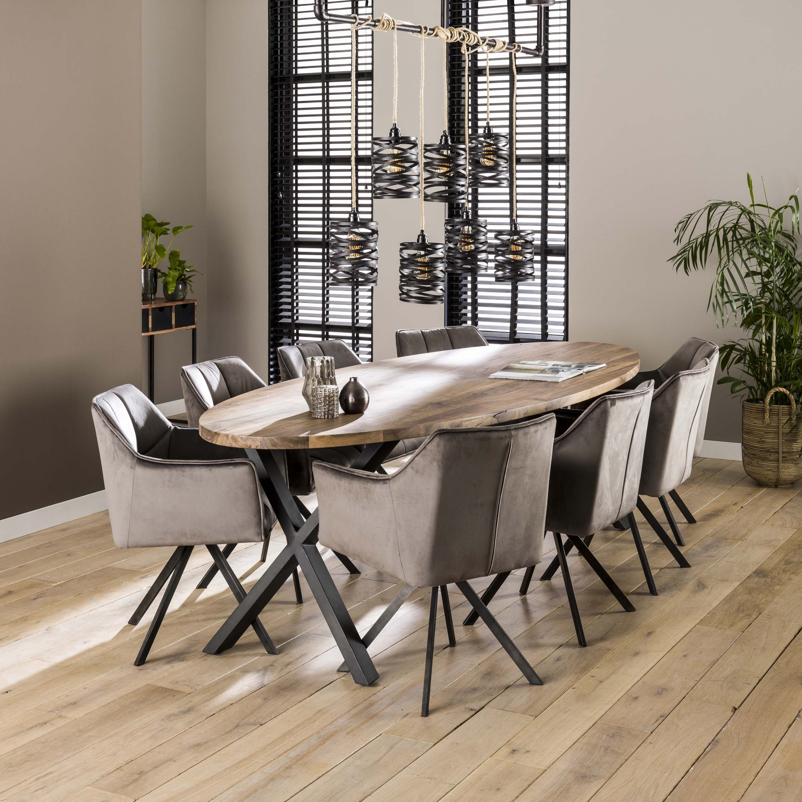 Armchair grid rotatable. VPE2 / Anthracite velvet