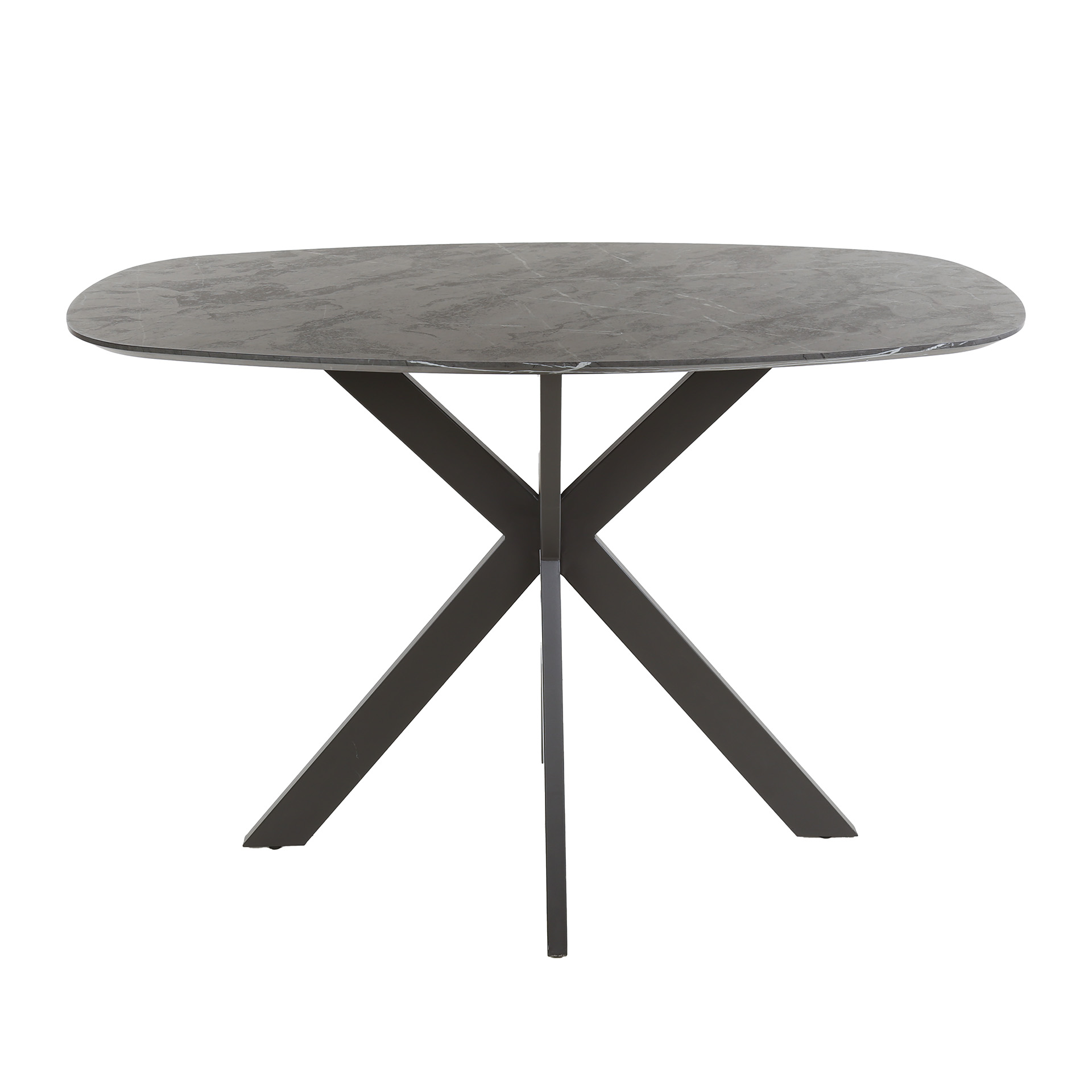 Mesa de bar estructura en cruz danesa ovalada / 3D negro marrón