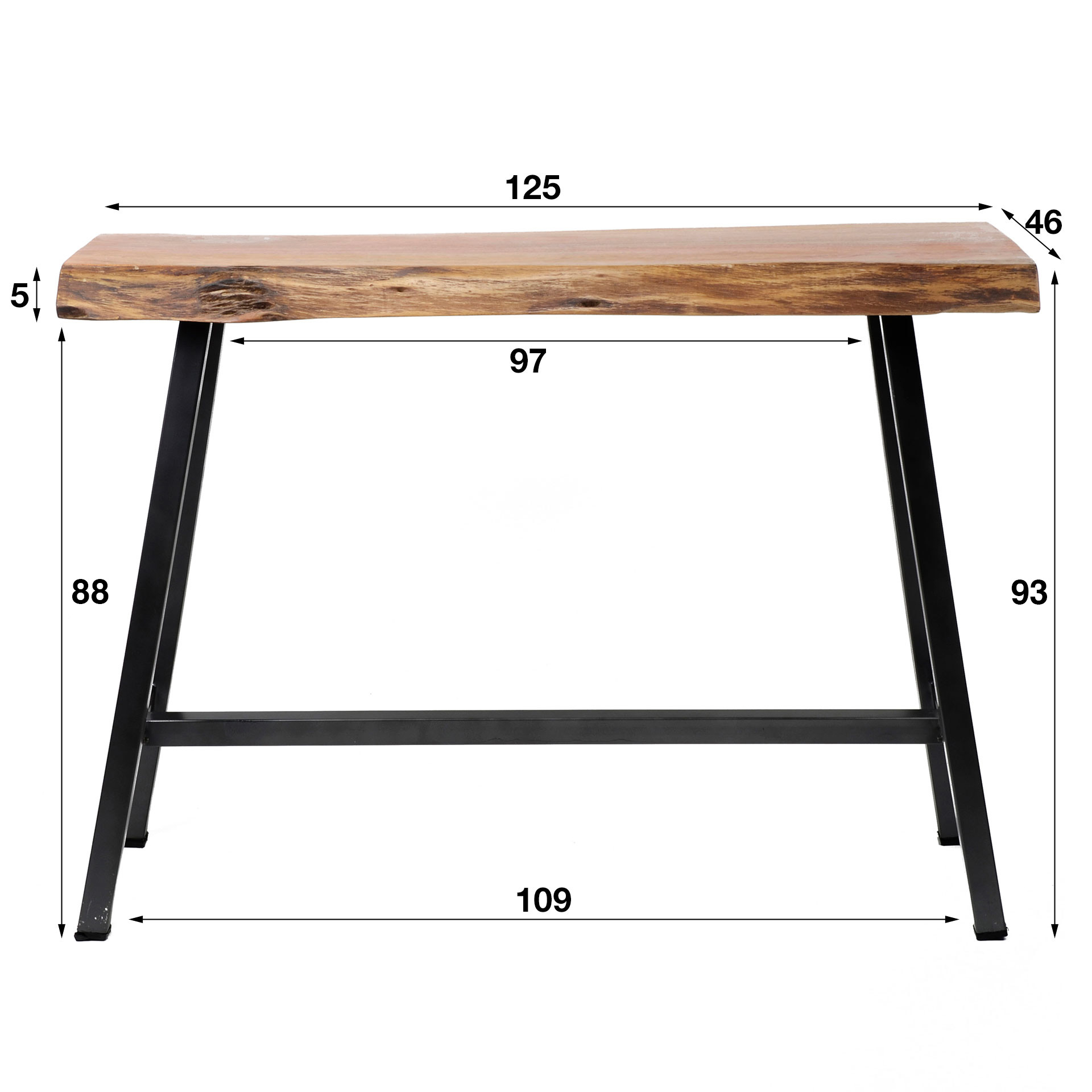 Mesa de bar Live Edge 125 cm - Acacia maciza