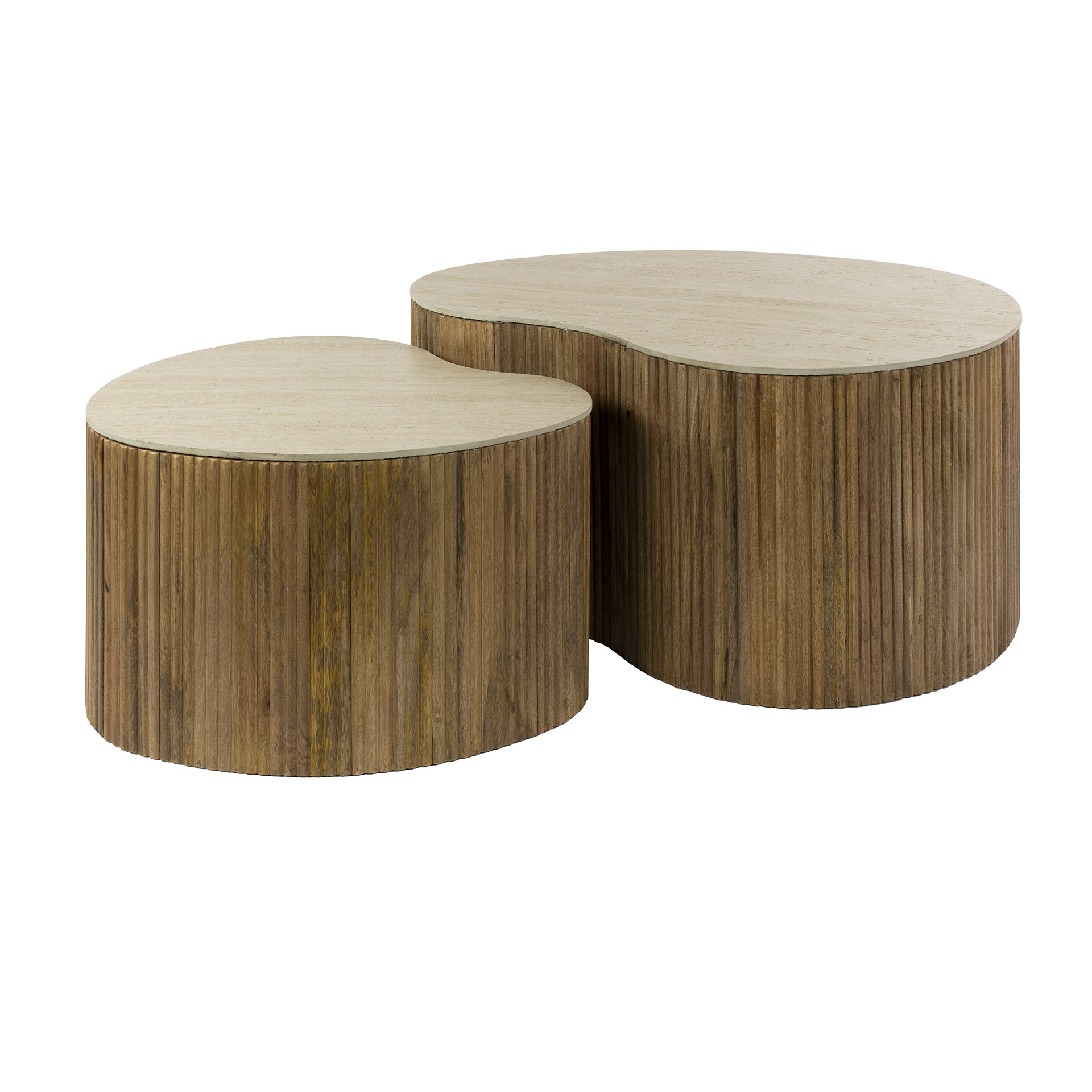 Mesa de centro Nuovo en forma de riñón - Juego de 2 - Mango macizo