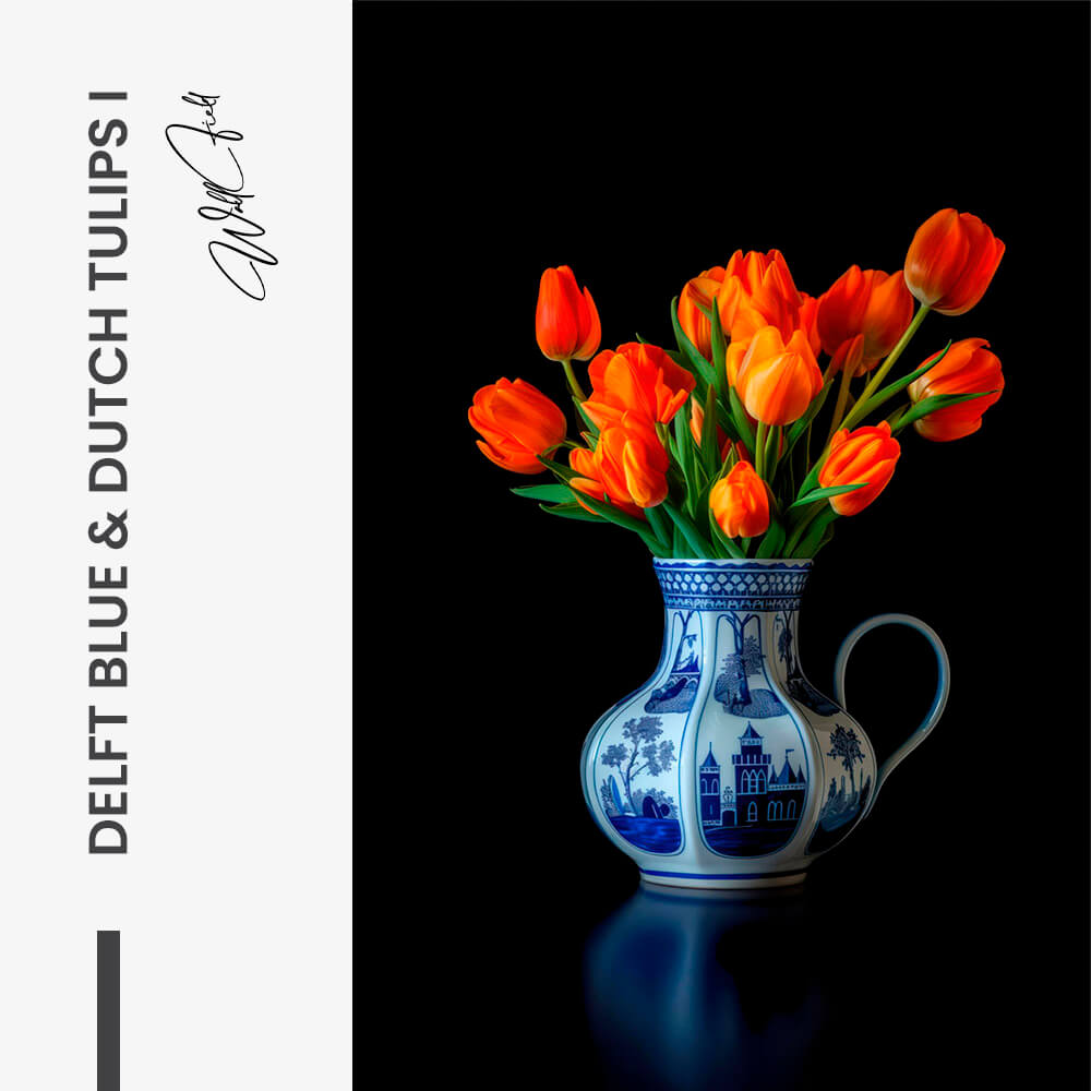 Delft Blue & Dutch Tulips I – Vidrio