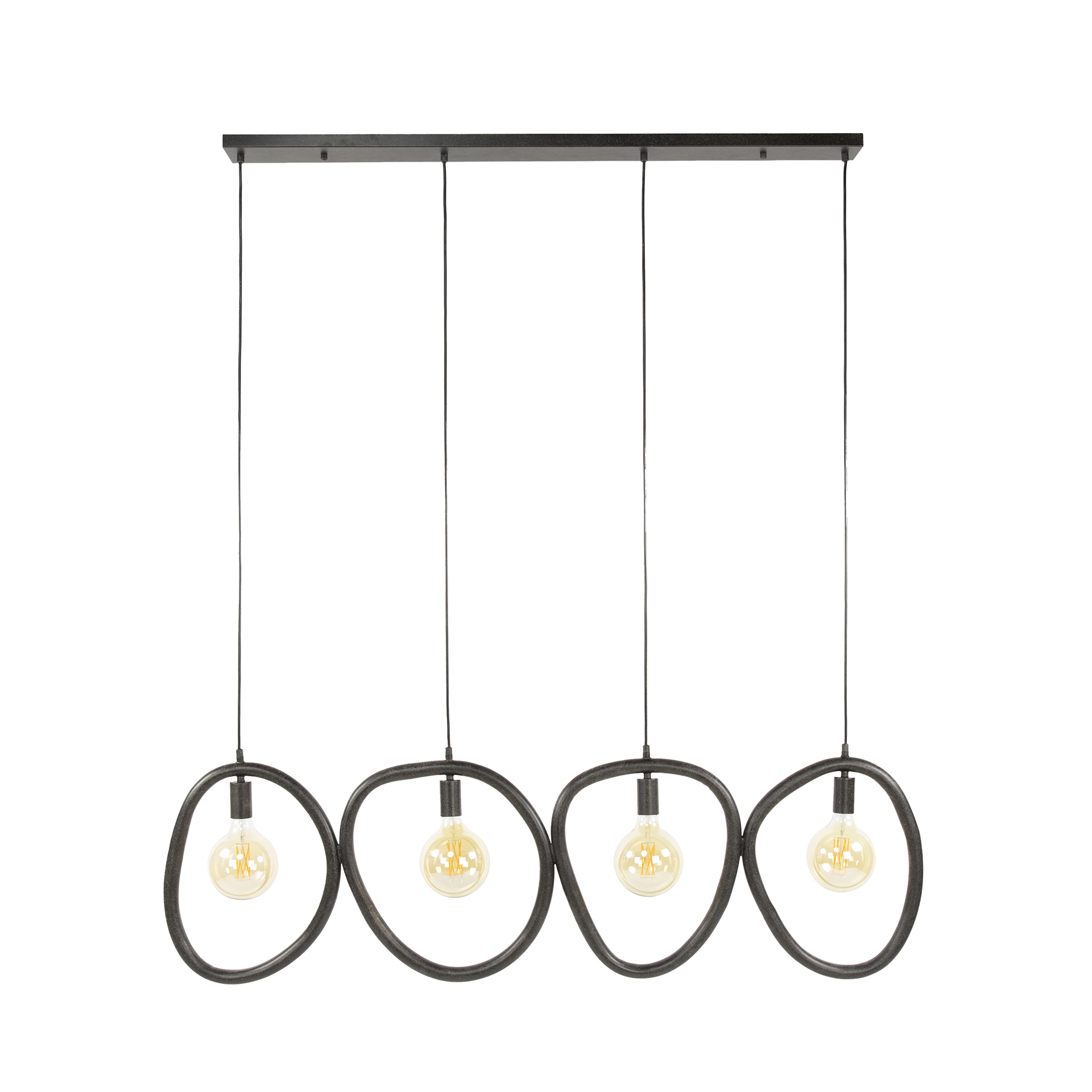 Lámpara colgante Pebble 4 luces - Negro ártico
