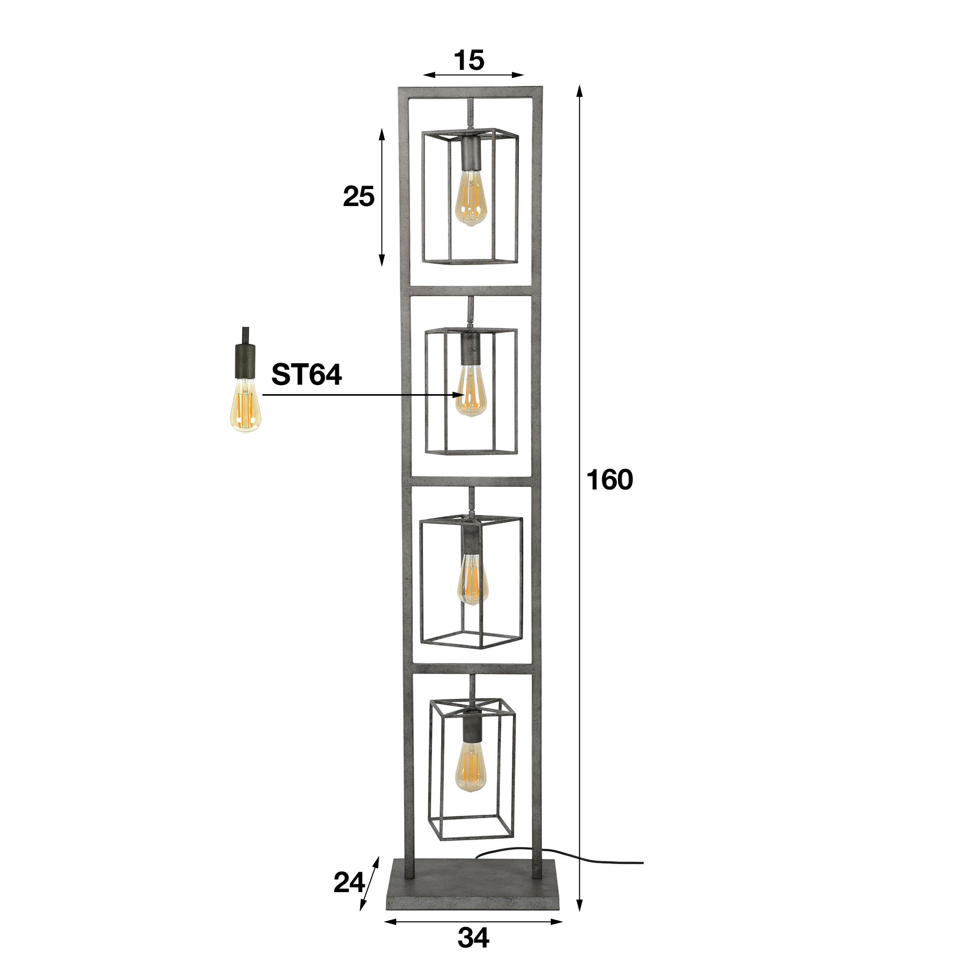 Lámpara de pie 4L Angular