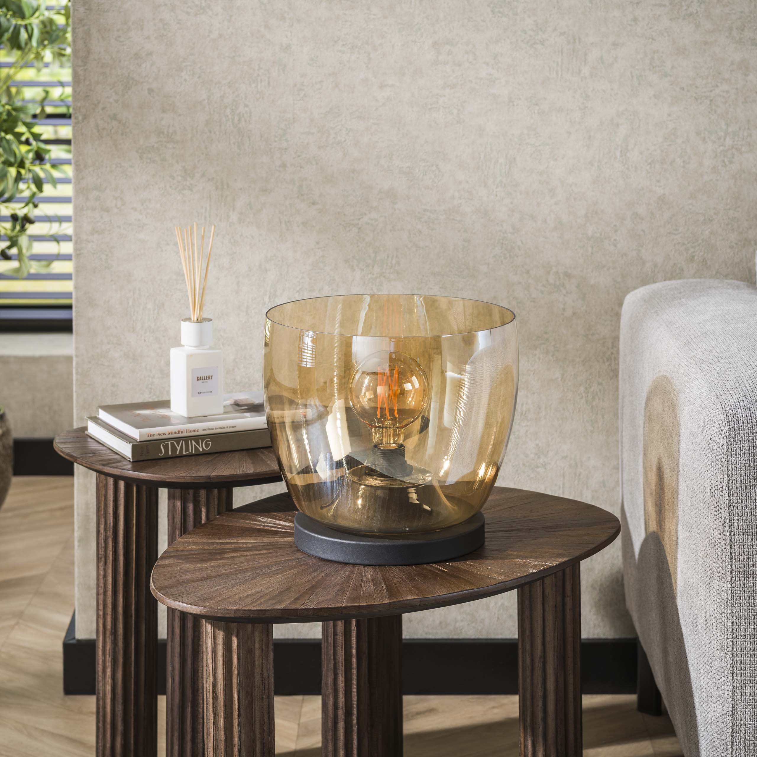 Lámpara de pie UP L 1 luz - Vidrio ámbar