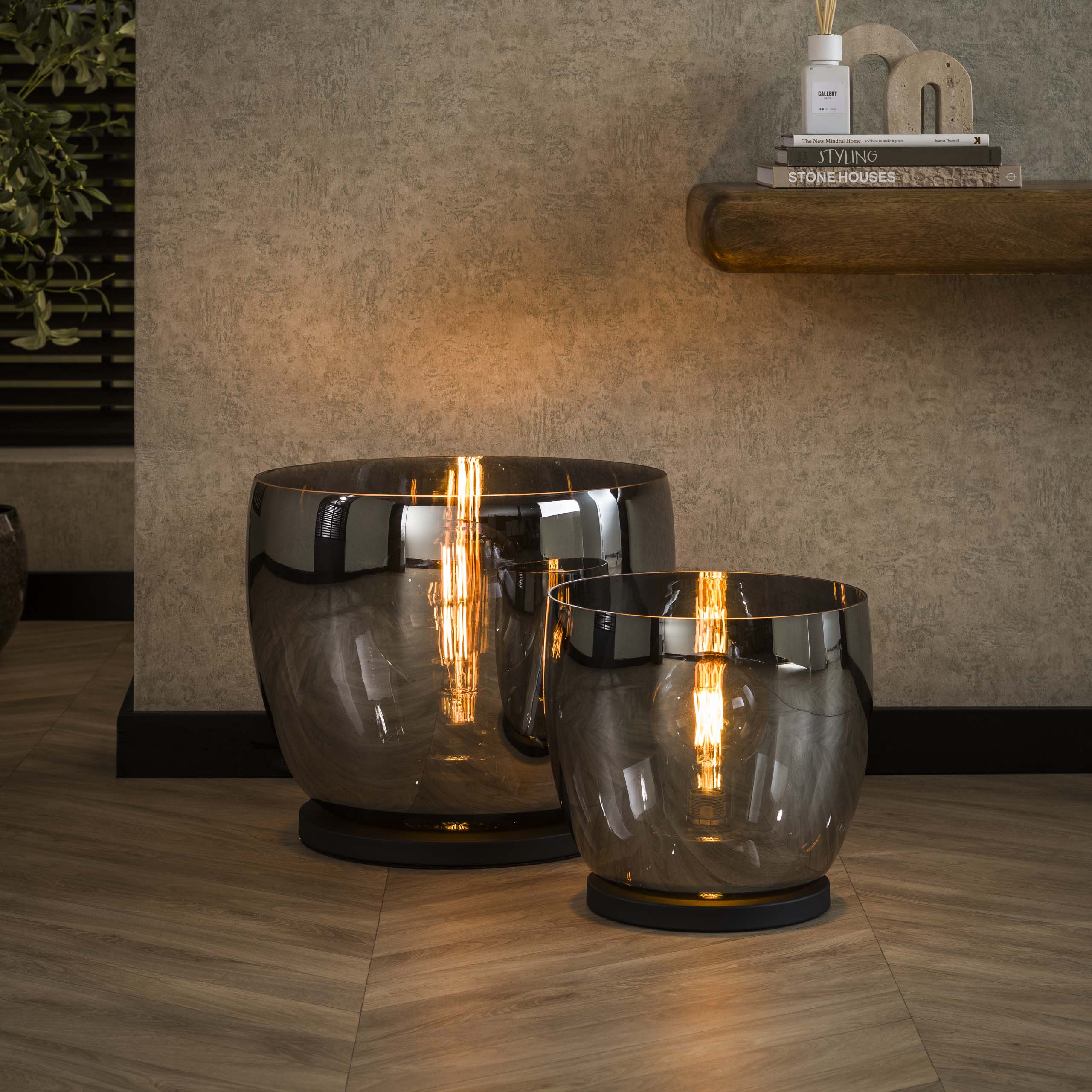 Lámpara de pie UP XL 1 luz - Vidrio gris humo