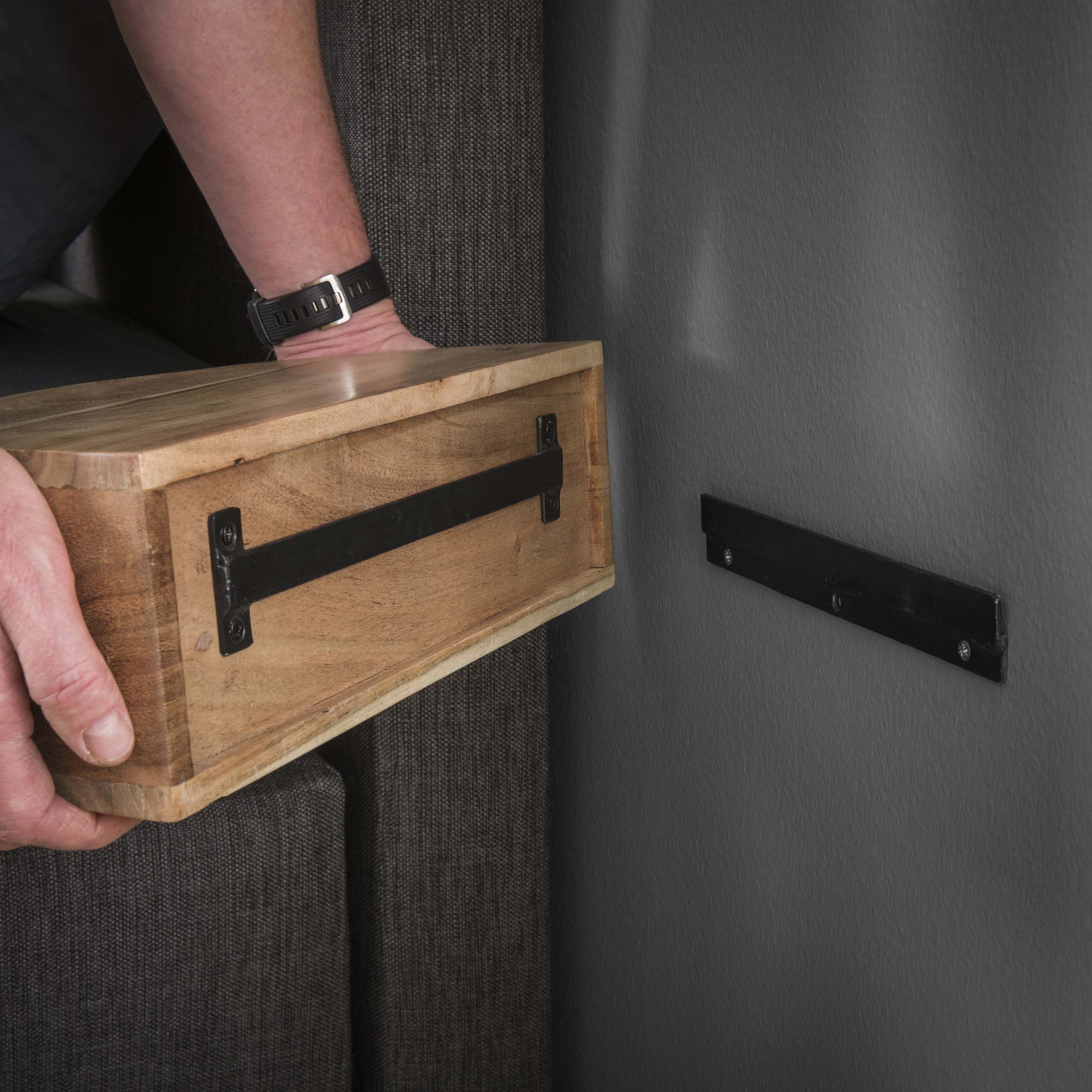 Mesita de noche Curve flotante 1 cajón - Acacia maciza